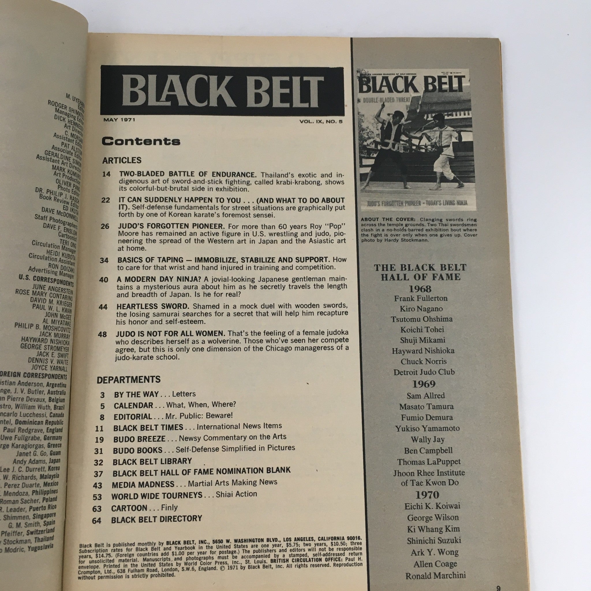 Black Belt Magazine May 1971 Vol 9 #5 Krabi Krabong Thai Sword Fighting Feature