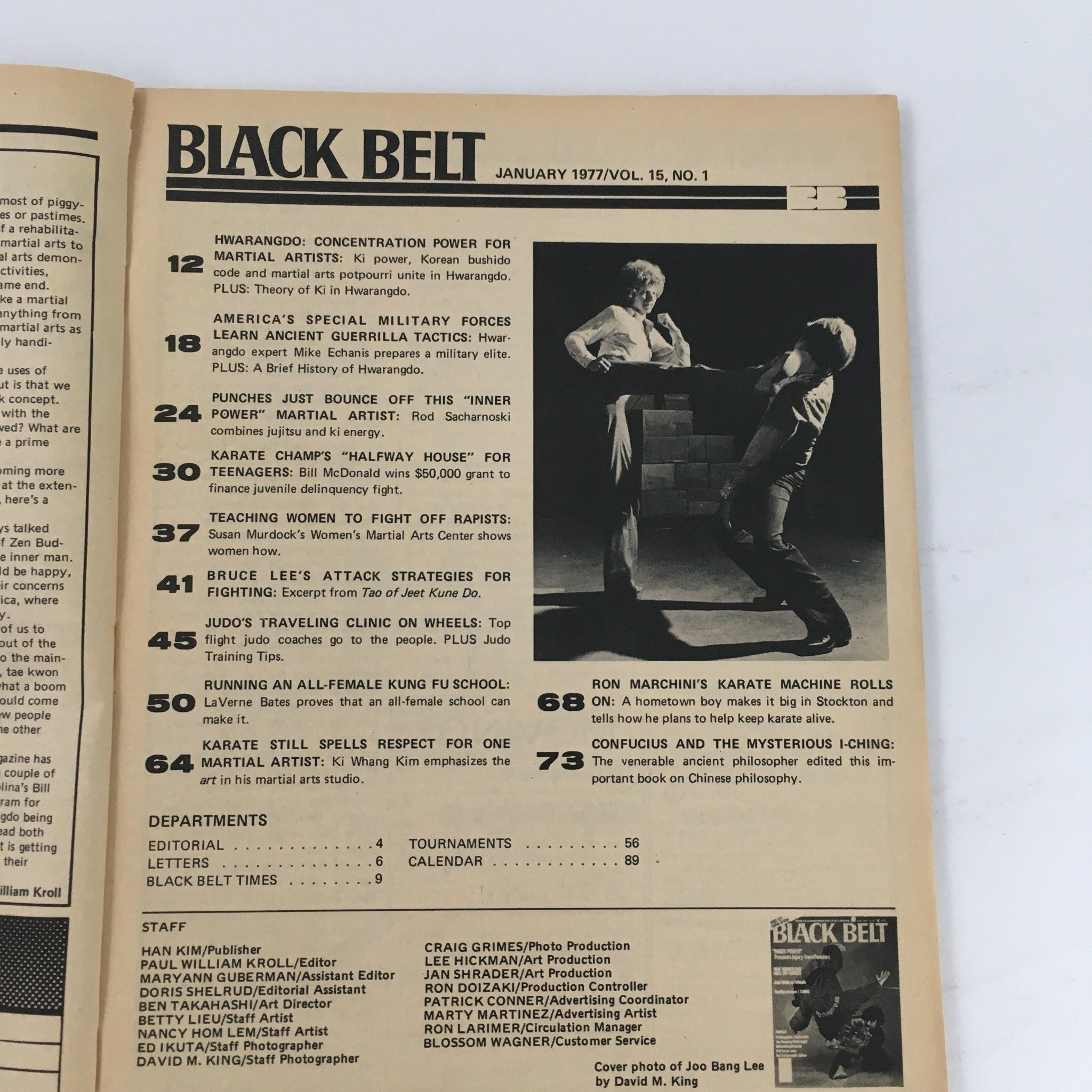 Black Belt Magazine January 1977 Vol 15 #1 Joo Bang Lee & Joo Bang Lee Feature