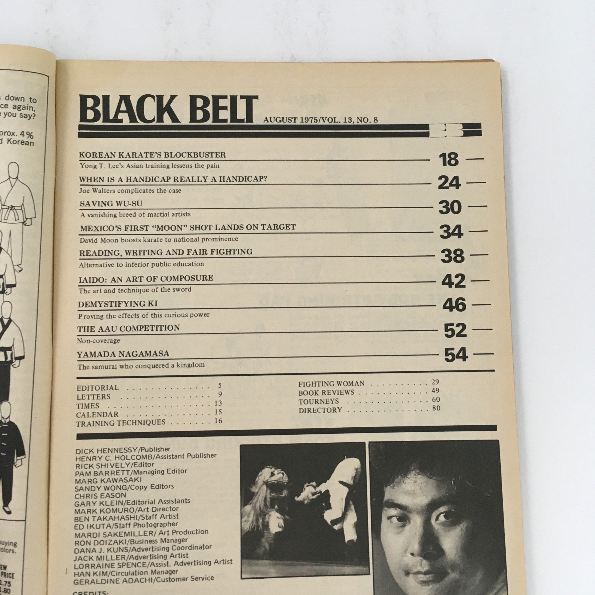 Black Belt Magazine August 1975 Vol 13 #8 Yong T. Lee Korean Karate Blockbuster