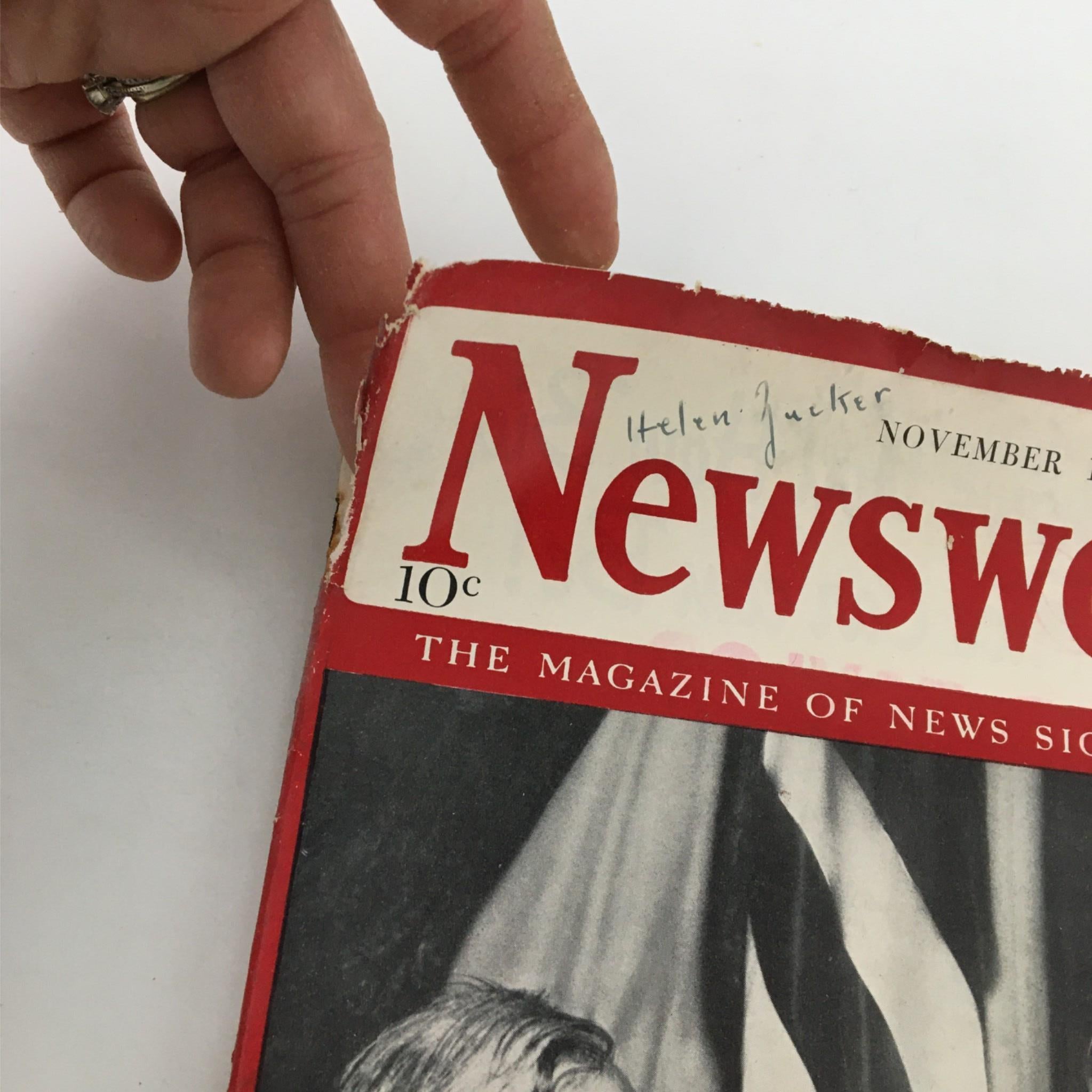 Newsweek Magazine November 11, 1940 What Roosevelt's Reelection Means to Nation