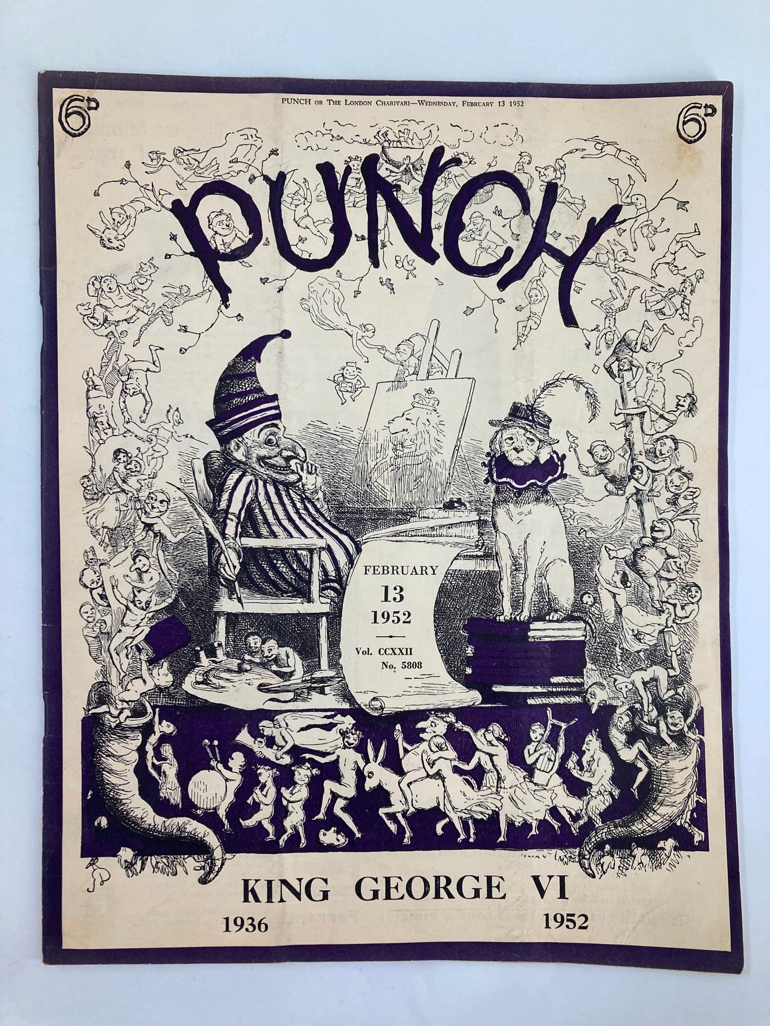 VTG Punch Magazine February 13 1952 Vol 222 #5808 WWII Cartoon & Humour