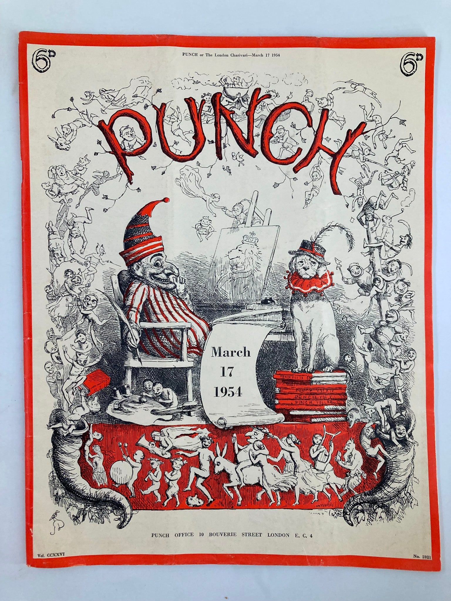 VTG Punch Magazine March 17 1954 Vol 226 #5921 WWII Cartoon & Humour