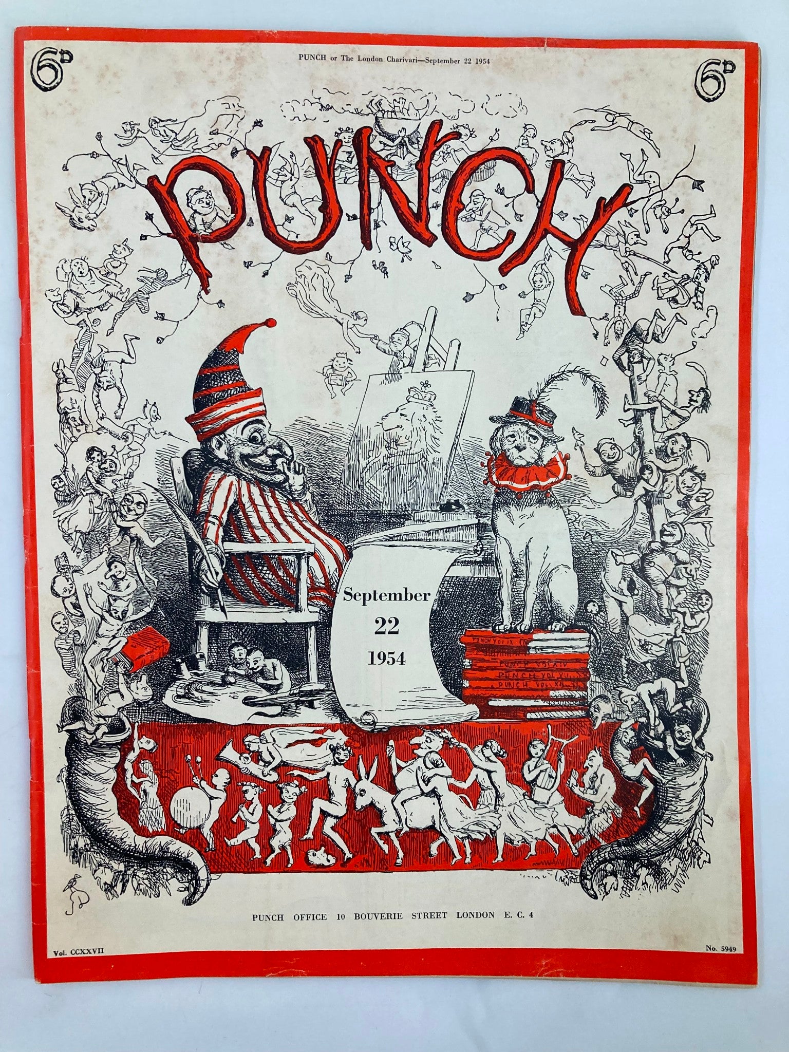 VTG Punch Magazine September 22 1954 Vol 227 #5949 WWII Cartoon & Humour