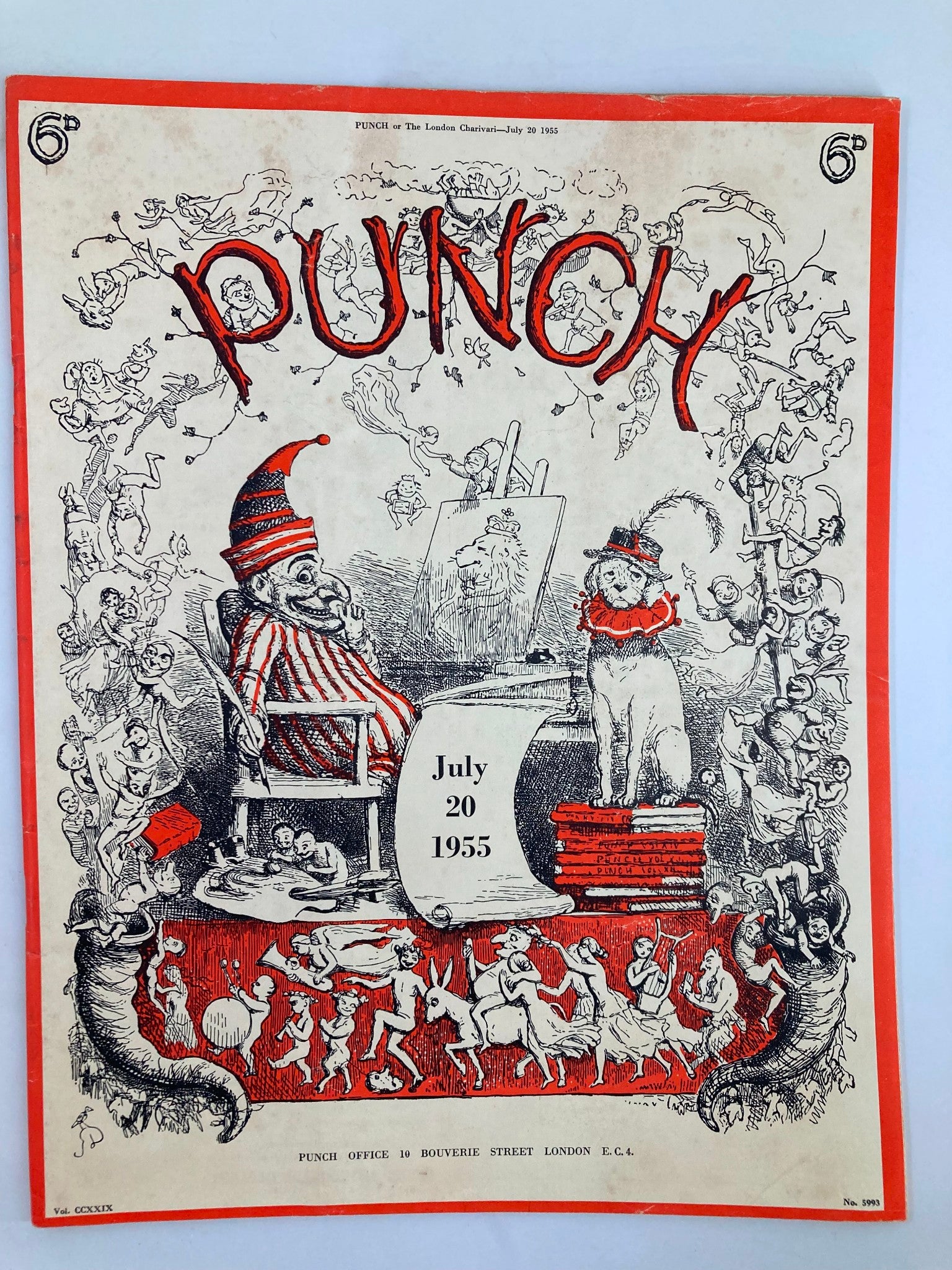 VTG Punch Magazine July 20 1955 Vol 229 #5993 WWII Cartoon & Humour