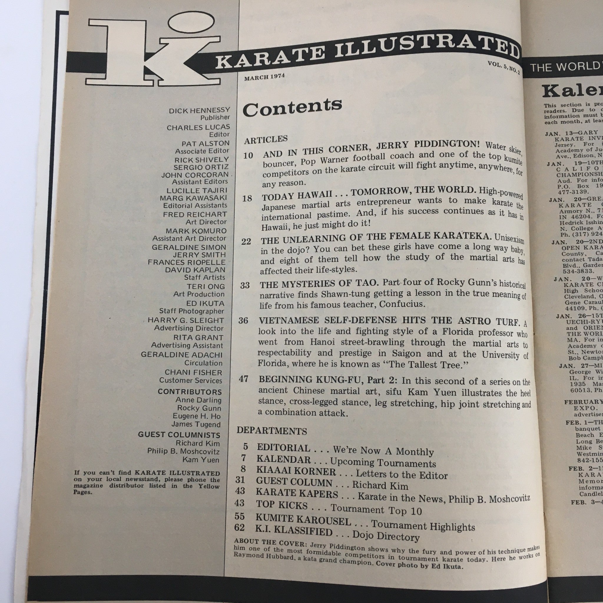 Karate Illustrated Magazine March 1974