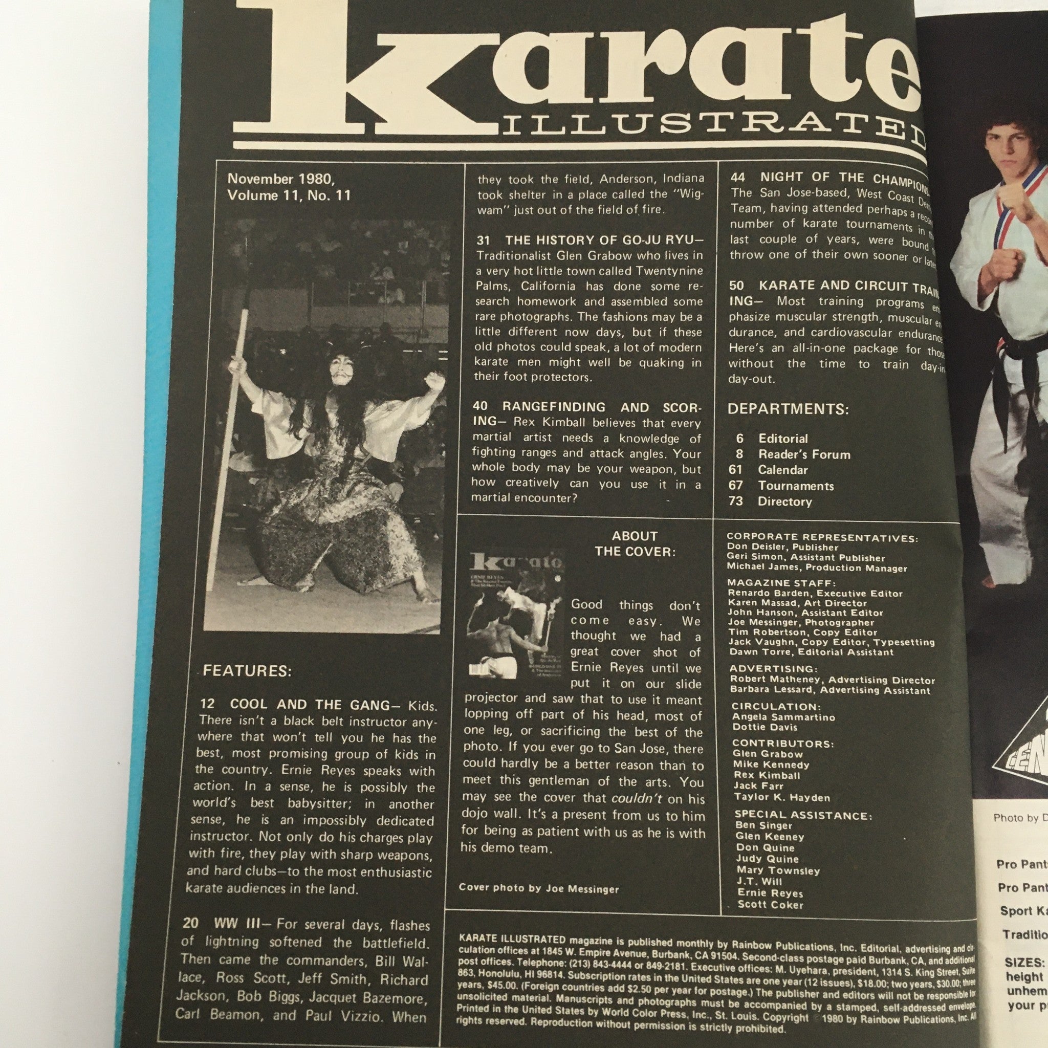 Karate Illustrated Magazine November 1980 Vol 11 #11 Ernie Reyes Sr. & Anderson