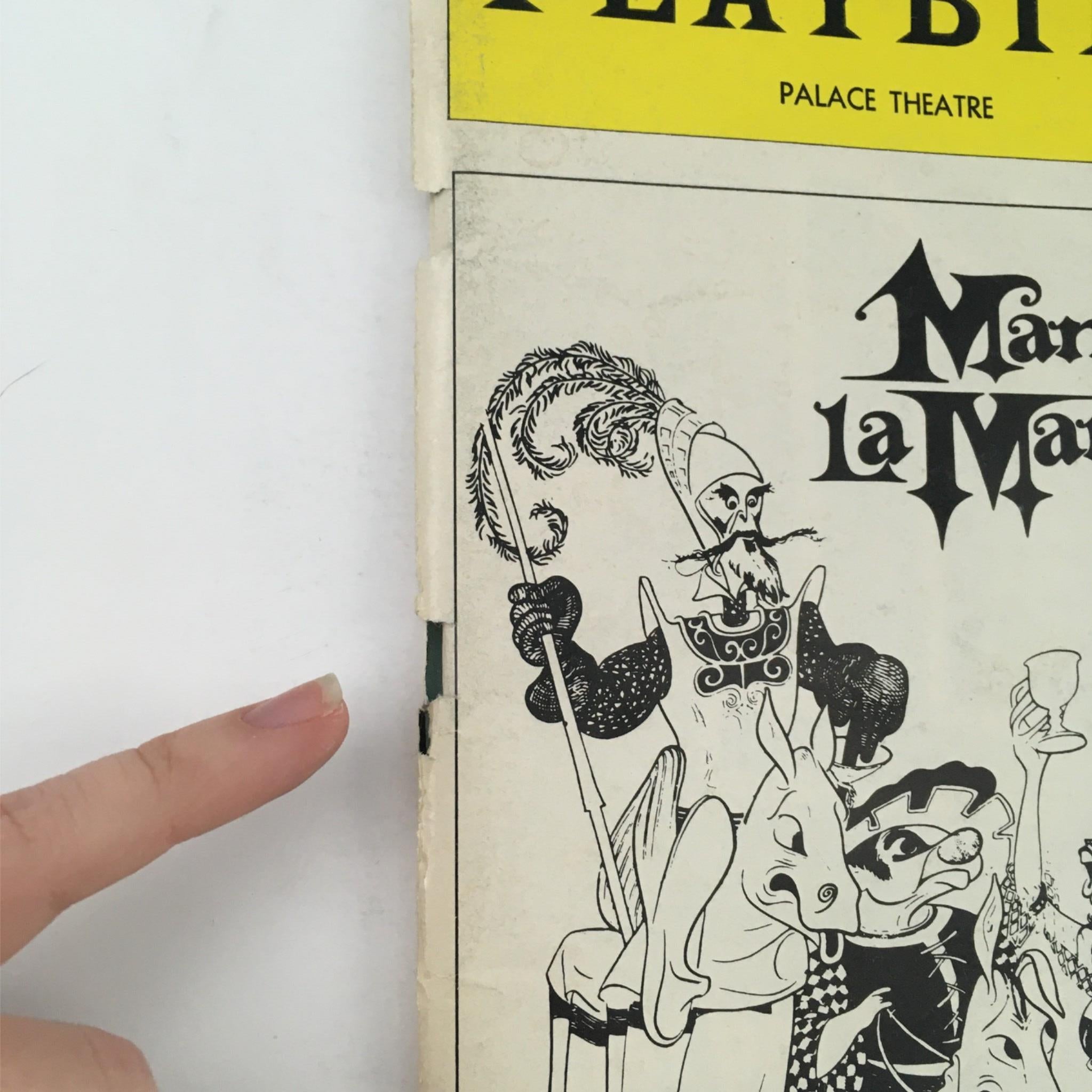 1977 Playbill Man Of La Mancha by Dale Wasserman, Eugene Wolsk at The Palace