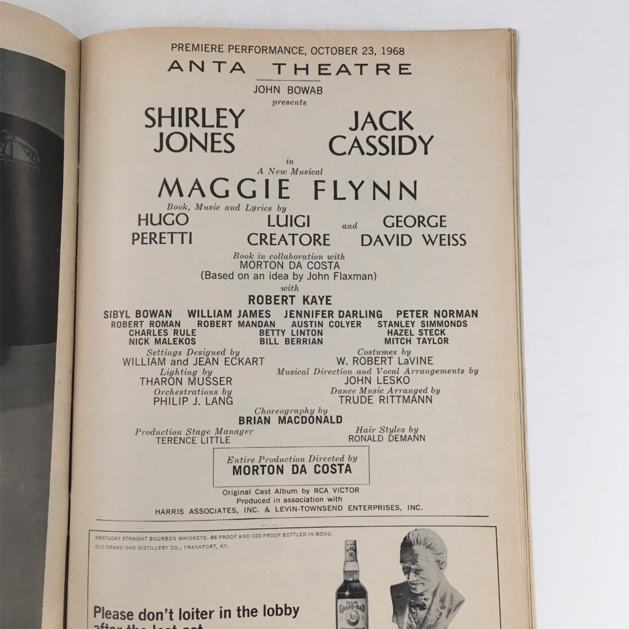 1968 Playbill Maggie Flynn by Morton Da Costa, Jack Cassidy at Anta Theatre