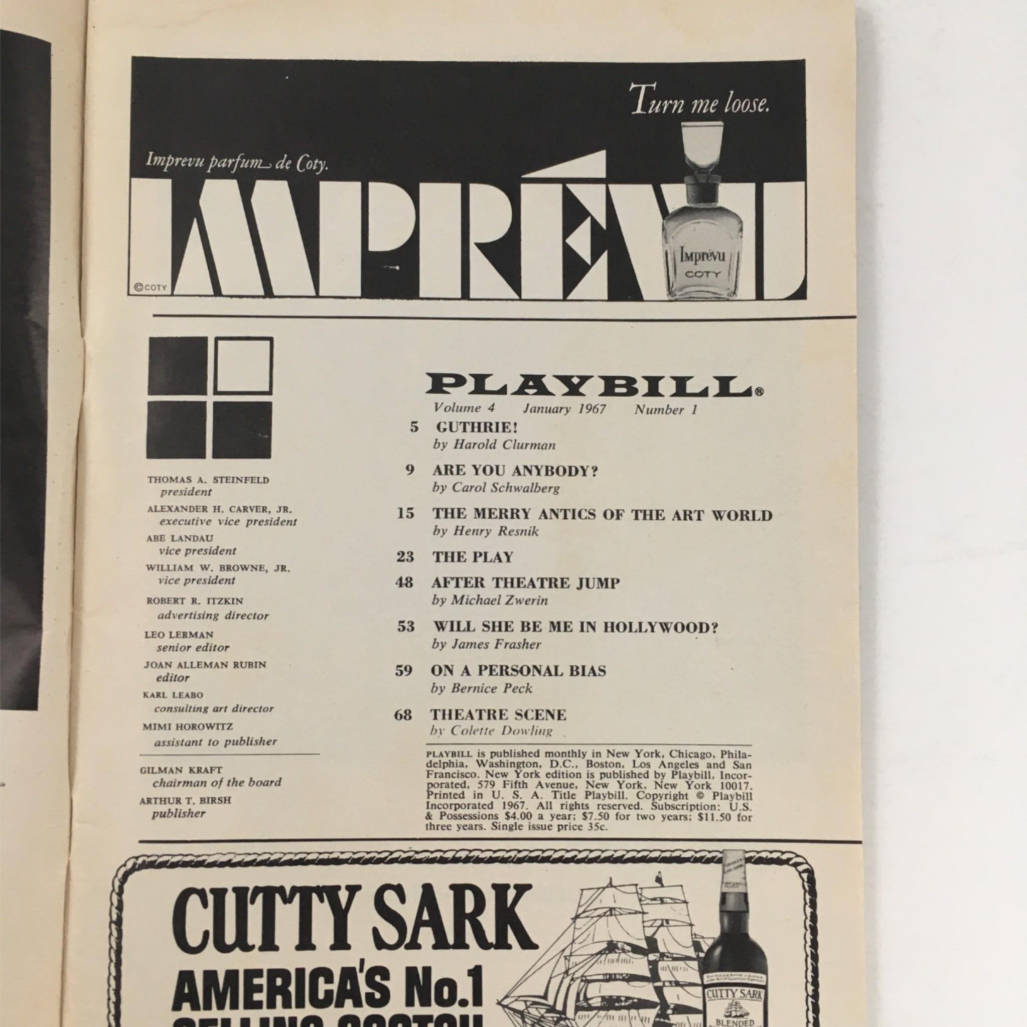 1967 Playbill The Impossible Years by Arthur Storch, Sam Levene at The Playhouse