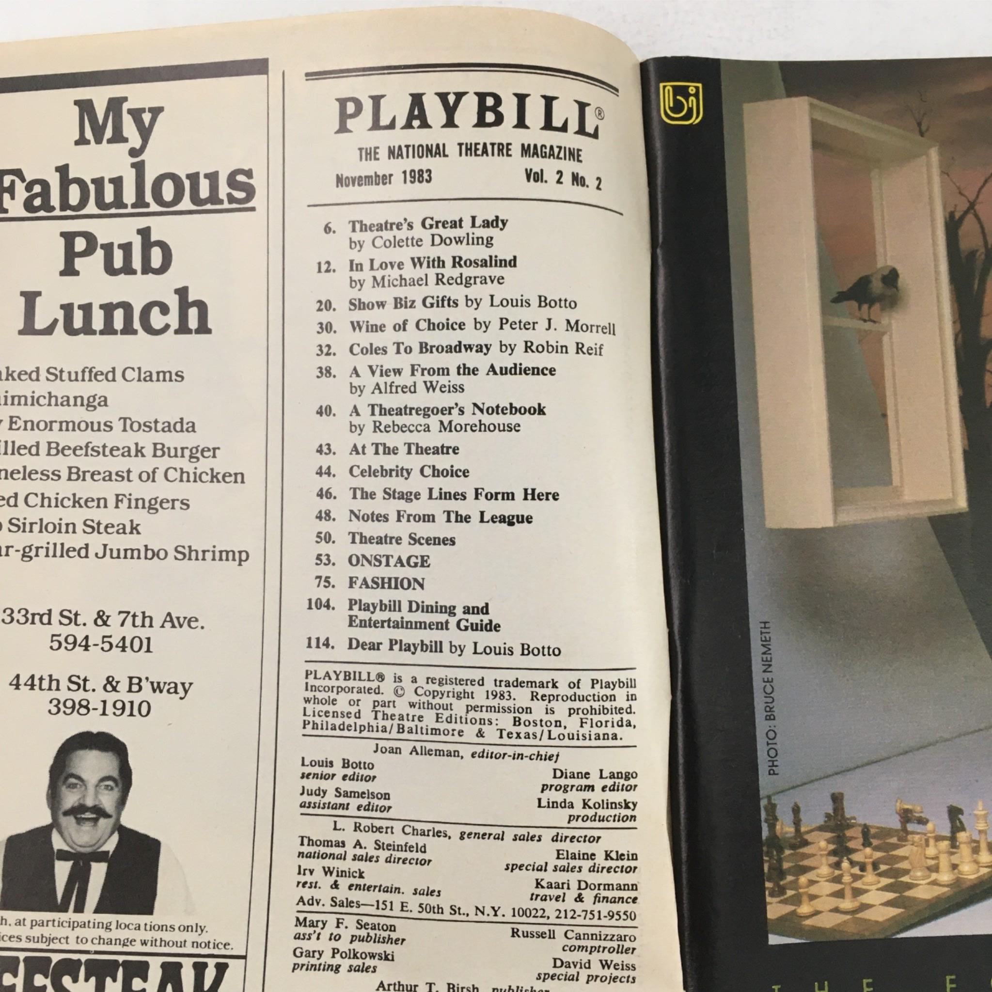 1983 Playbill Torch Song Trilogy by Peter Pope, Philip Astor at The Helen Hayes