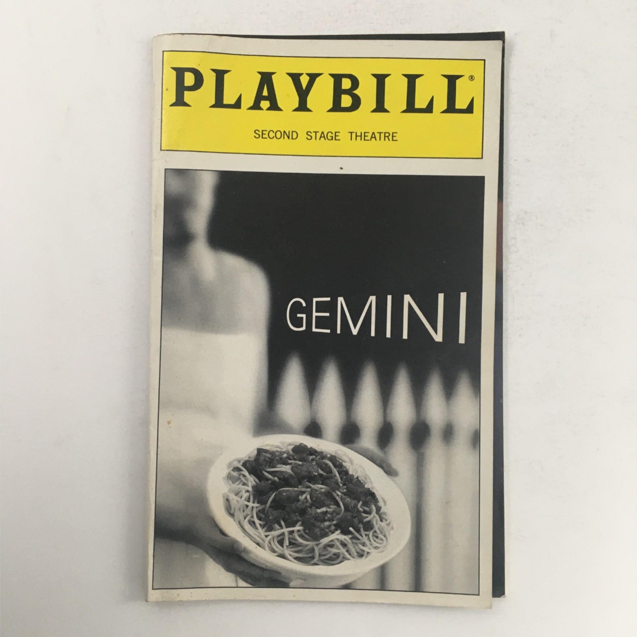 1999 Playbill Gemini by Albert Innaurato, Mark Brokaw at Second Stage Theatre