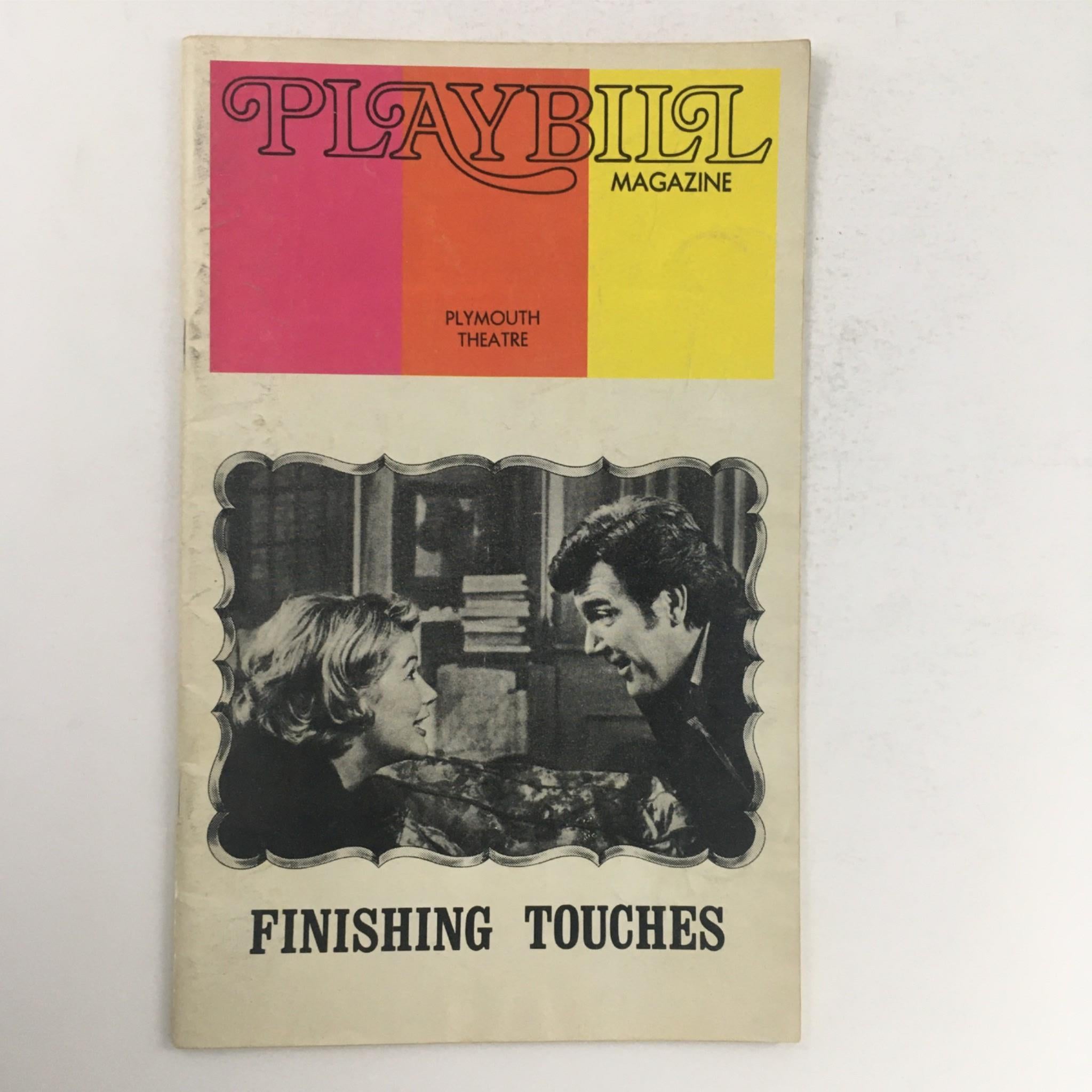 1973 Playbill Finishing Touches by Jean Kerr Joseph Anthony The Plymouth Theatre