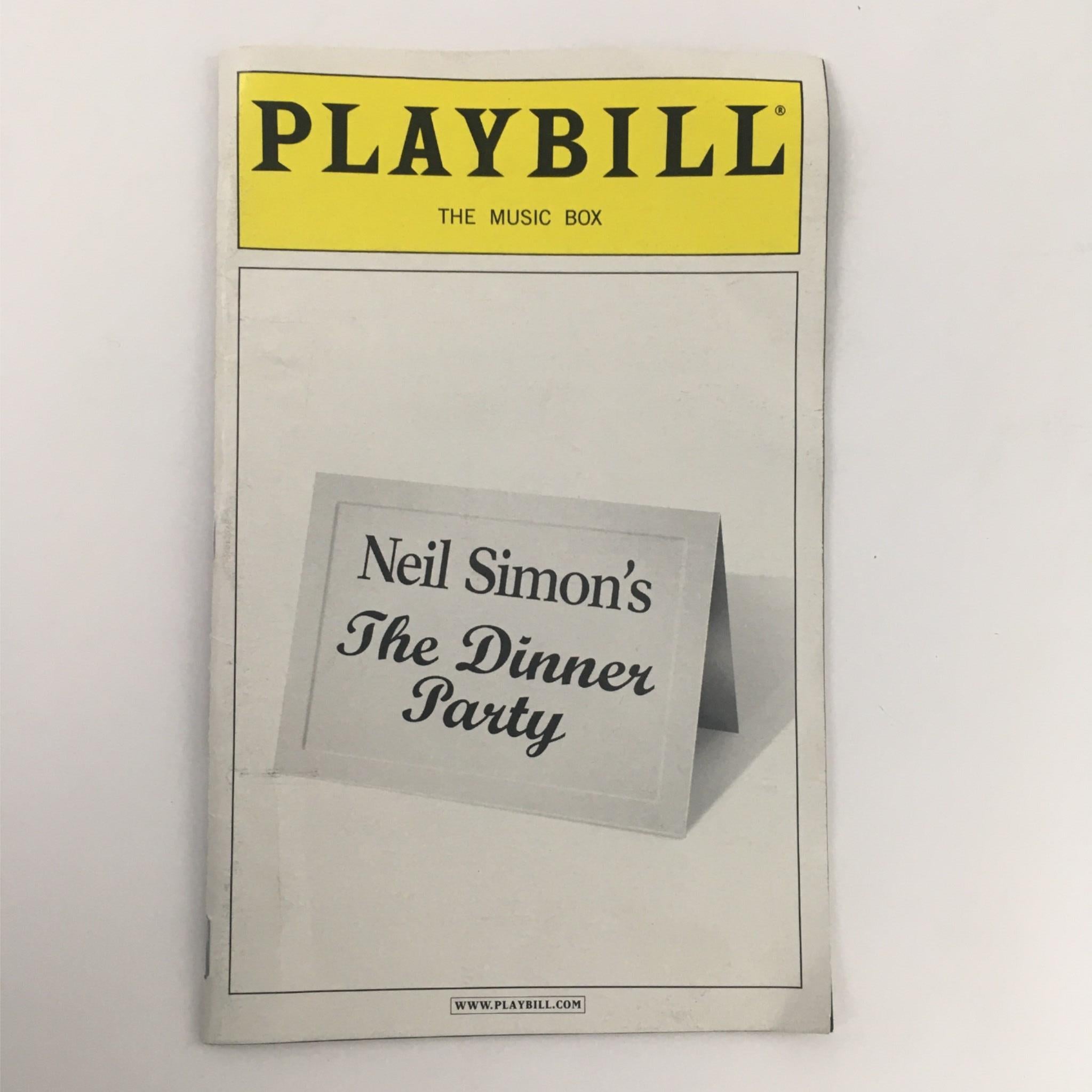 2001 Playbill Neil Simon's The Dinner Party by John Rando at The Music Box