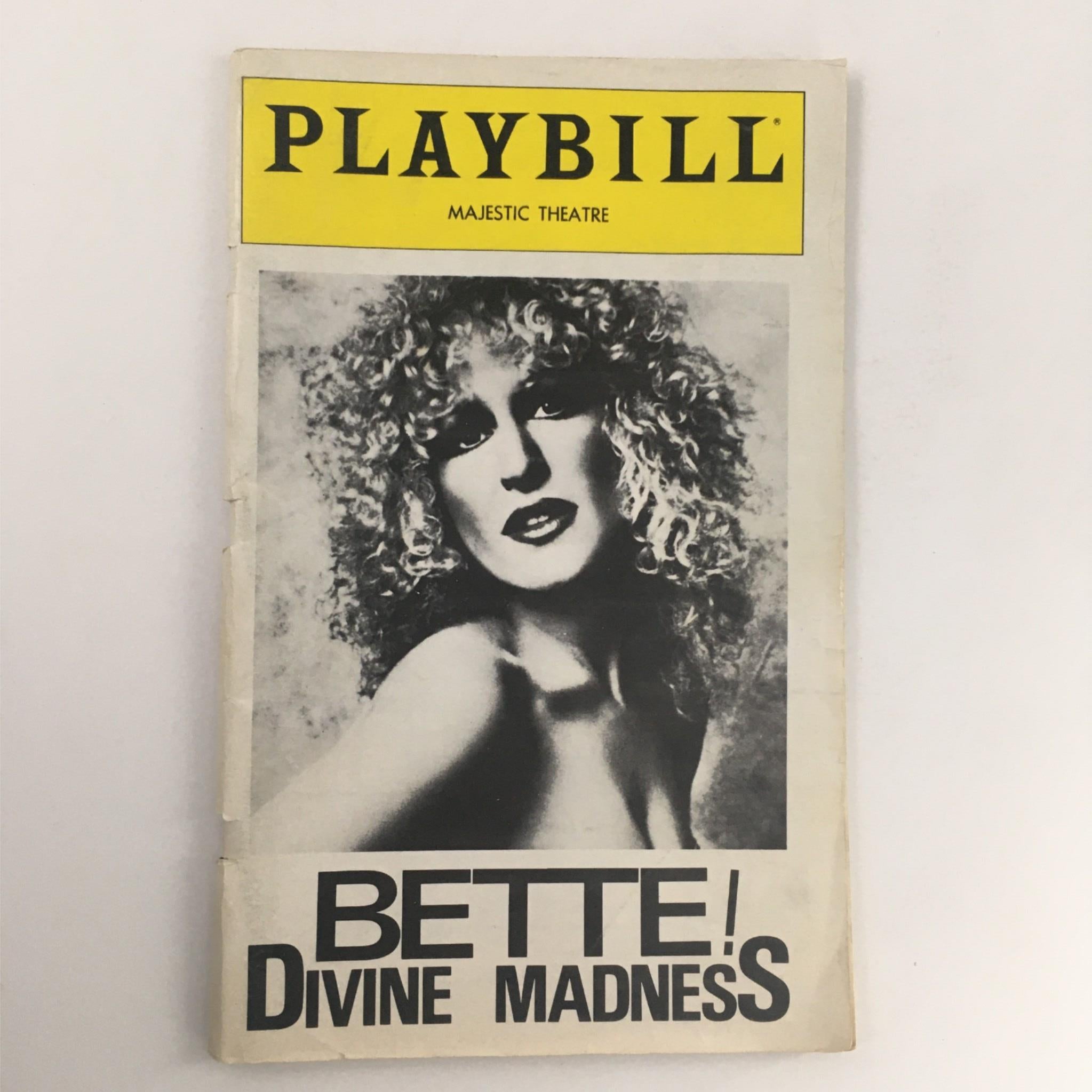 1979 Playbill Bette Divine Madness by Ron Delsener Bette Midler Majestic Theatre