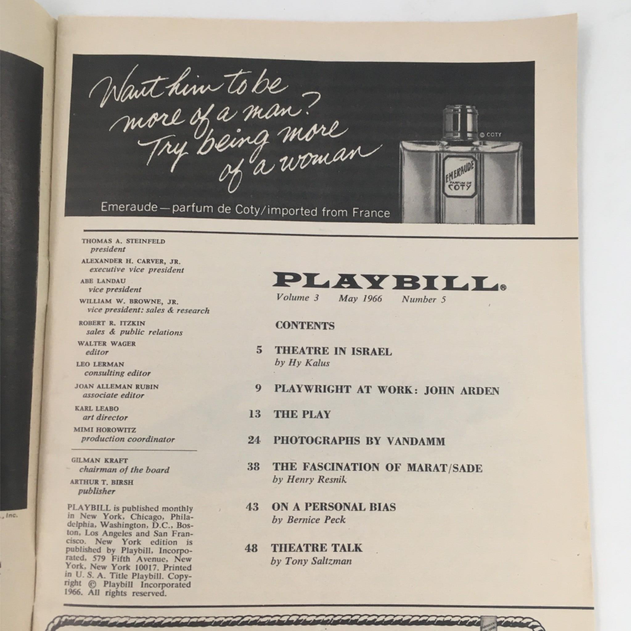 1966 Playbill A Time For Singing by Gerald Freedman, John Morris at Broadway