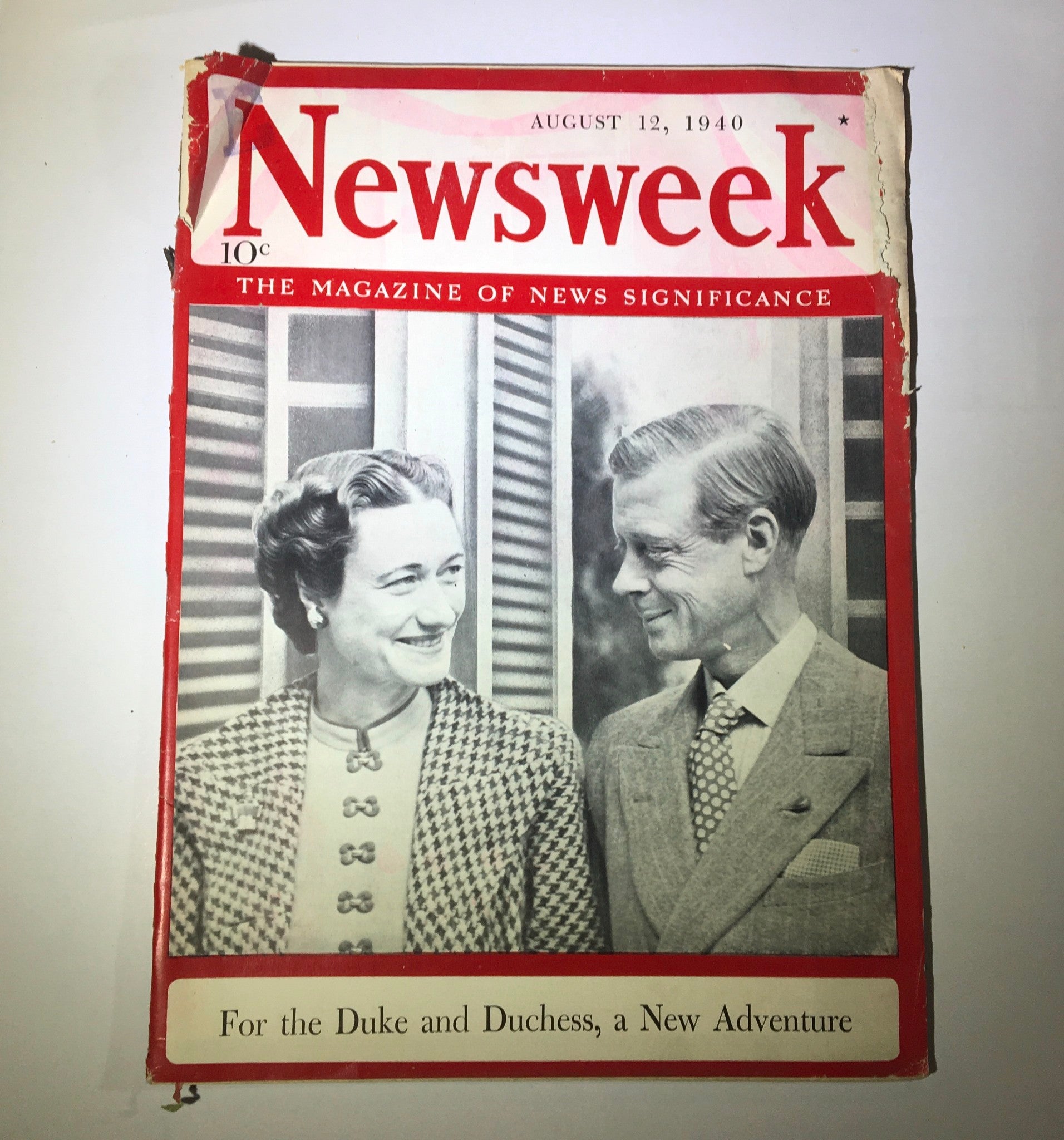 Newsweek Magazine August 12, 1940 For the Duke and Duchess, a New Adventure