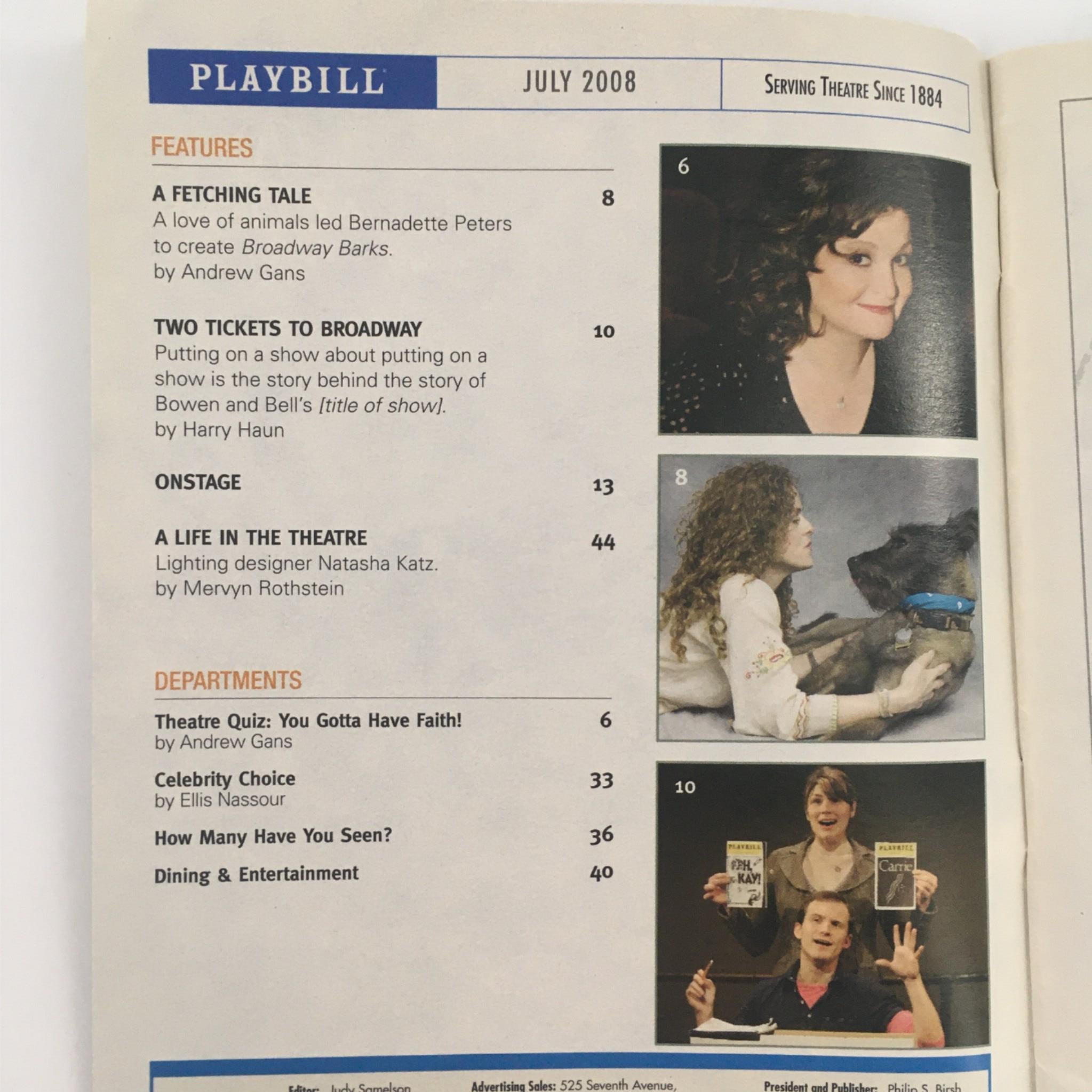 2008 Playbill August: Osage County by Tracy Letts, Anna Shapiro at The Music Box