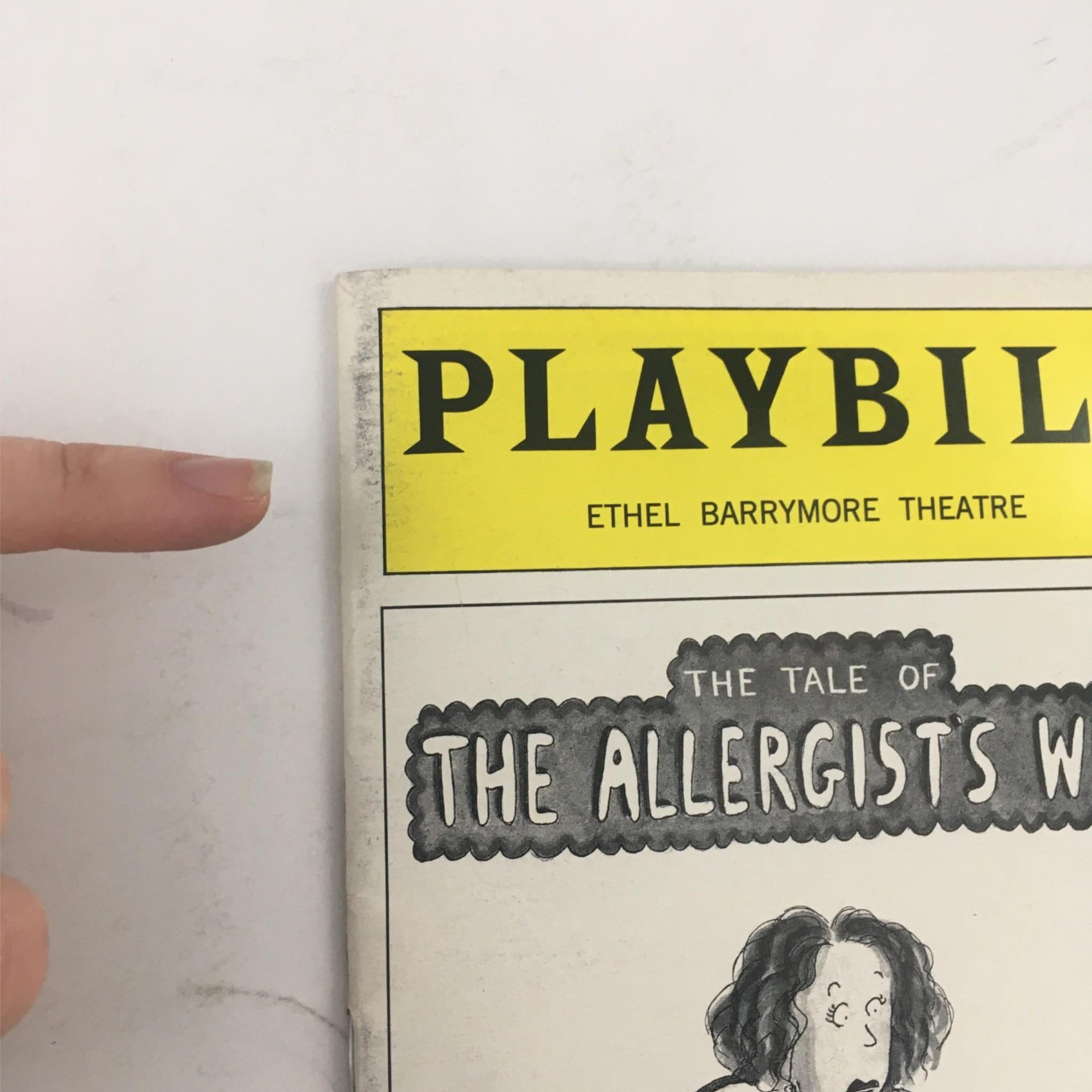 2001 Playbill The Tale Of The Allergists Wife by Charles Busch @ Ethel Barrymore