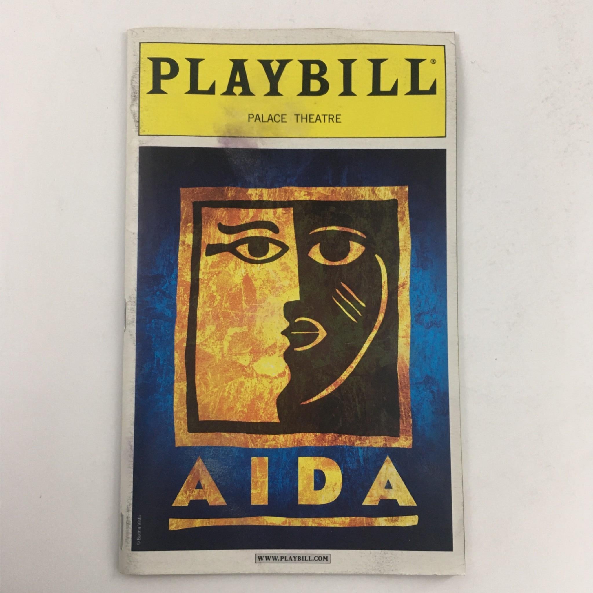 2001 Playbill Aida by Robert Falls, Elton John, Tim Rice at Palace Theatre