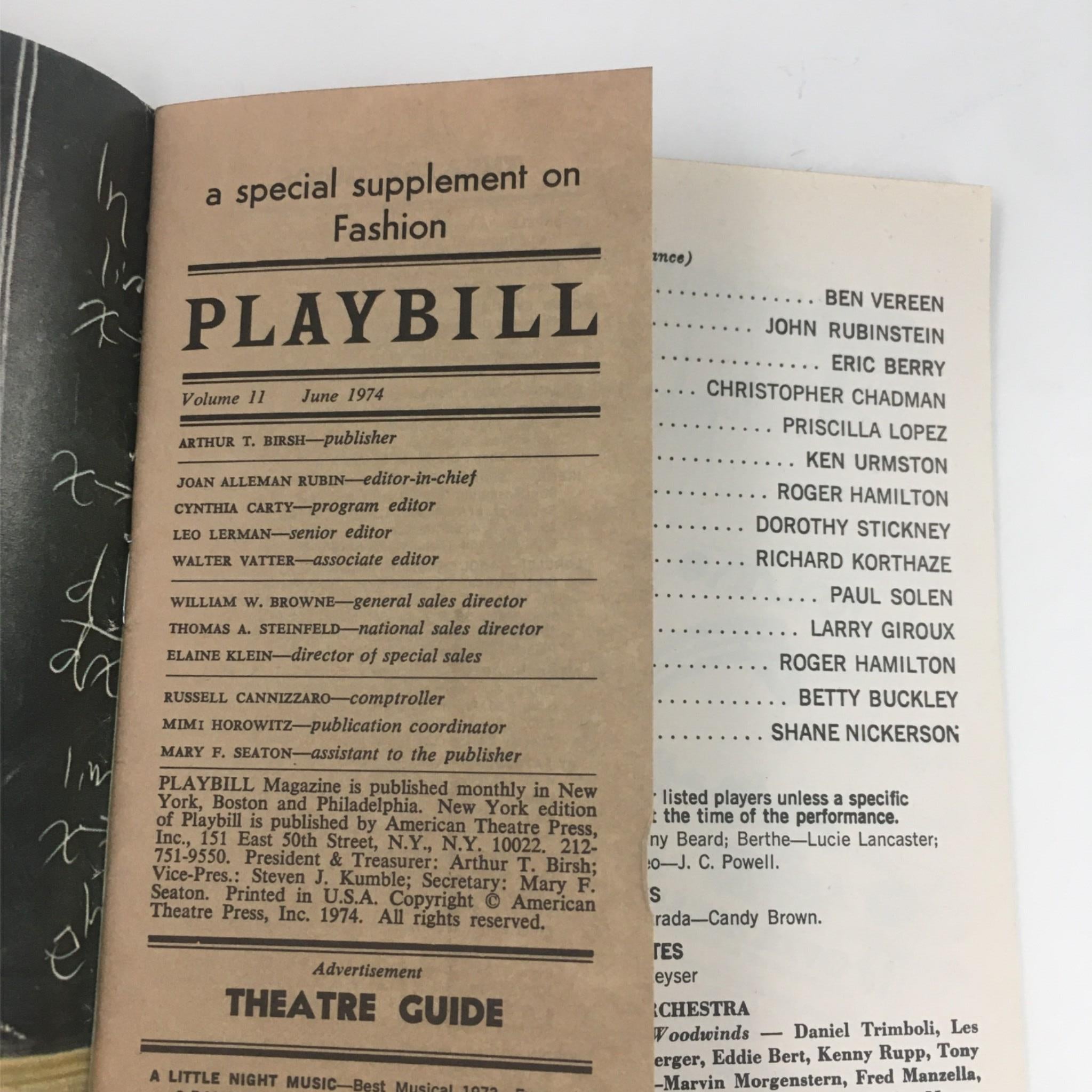 1974 Playbill Pippin by Roger Hirson, Bob Fosse at Imperial Theatre