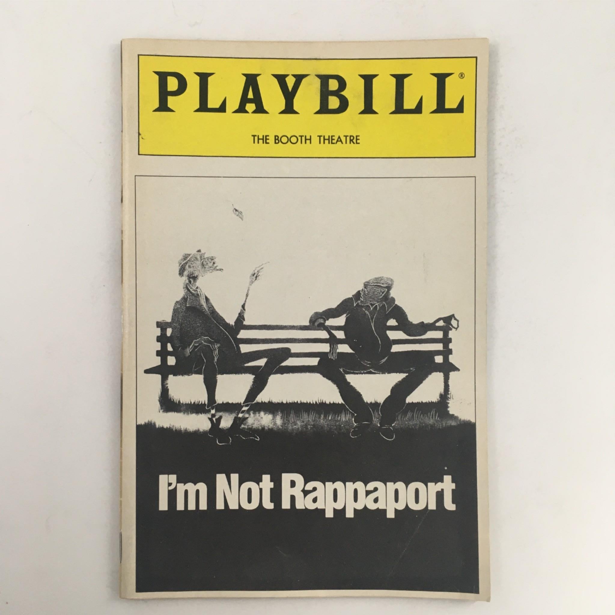 1987 Playbill I'm Not Rappaport Ossie Davis Signed, The Booth Theatre