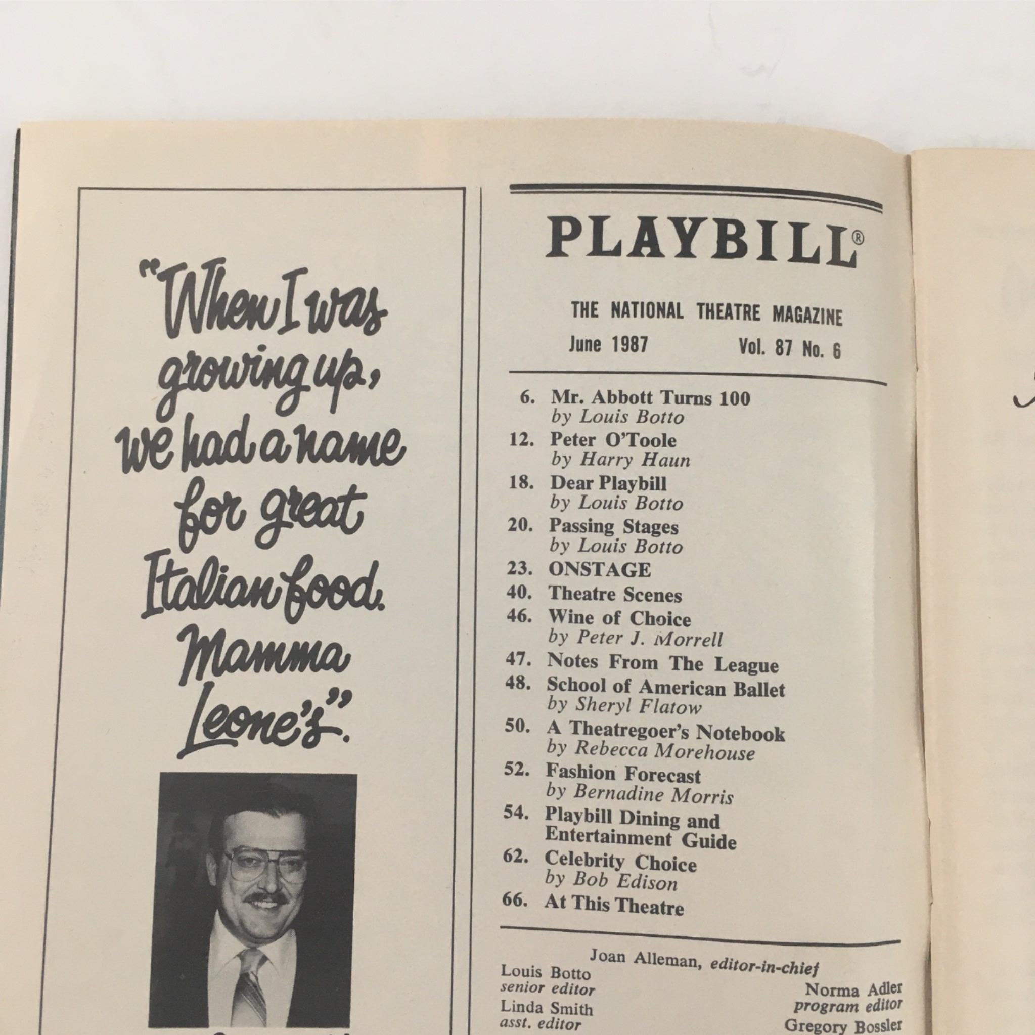 1987 Playbill I'm Not Rappaport Ossie Davis Signed, The Booth Theatre