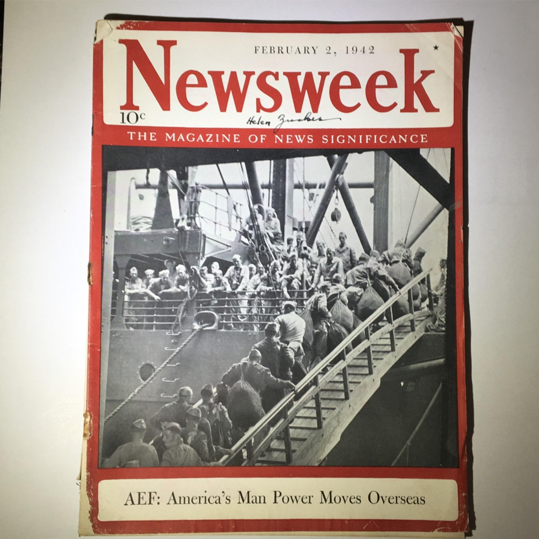 Newsweek Magazine February 2, 1942 AEF: America's Man Power Moves Overseas