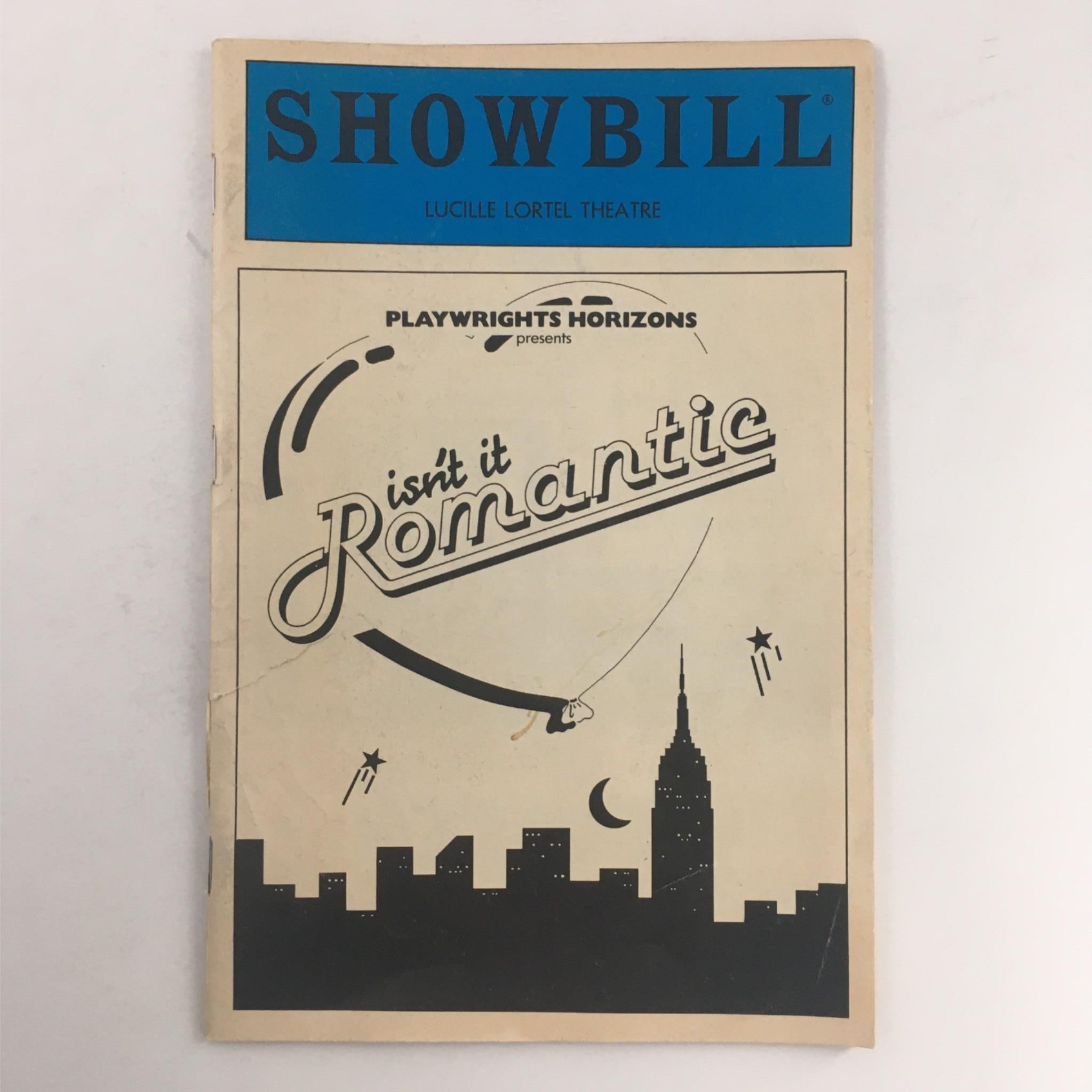 1984 Playbill Isn't It Romantic by Wendy Wasserstein at Lucille Lortel Theatre