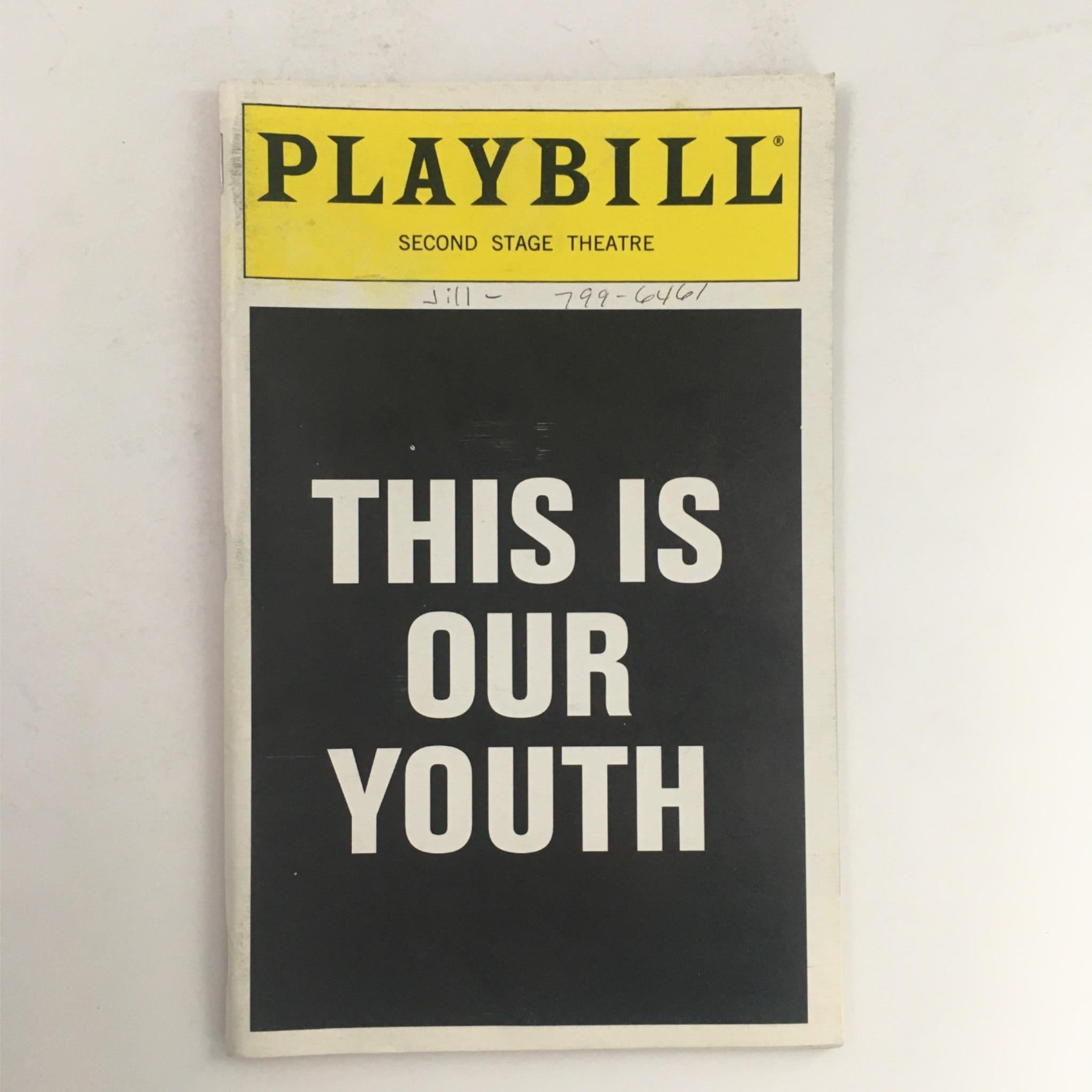 1998 Playbill This is Our Youth by Kenneth Lonergan, Mark Brokaw at Second Stage