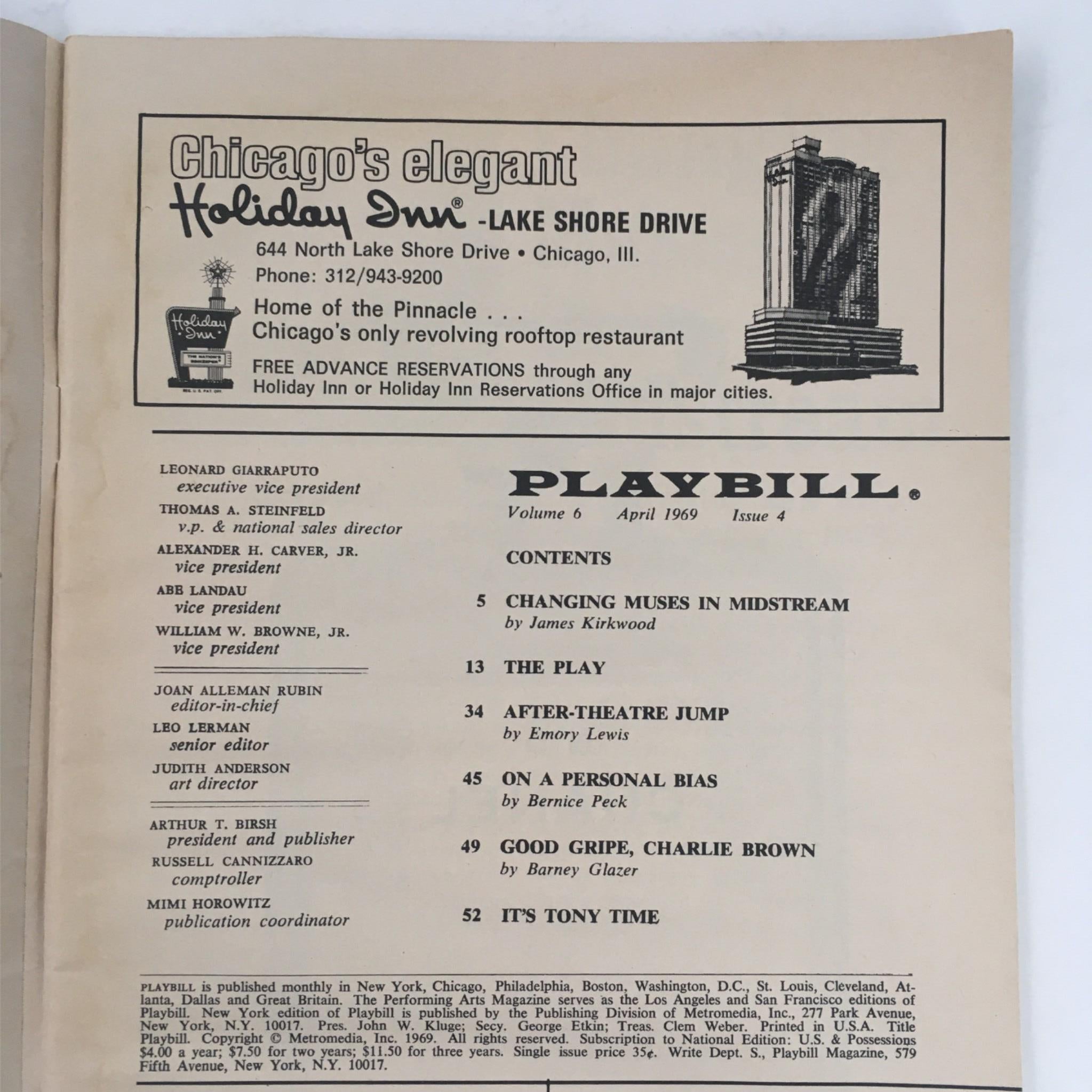 1969 Playbill Jimmy Shine by Murray Schisgal, Dustin Hoffman at Brooks Atkinson