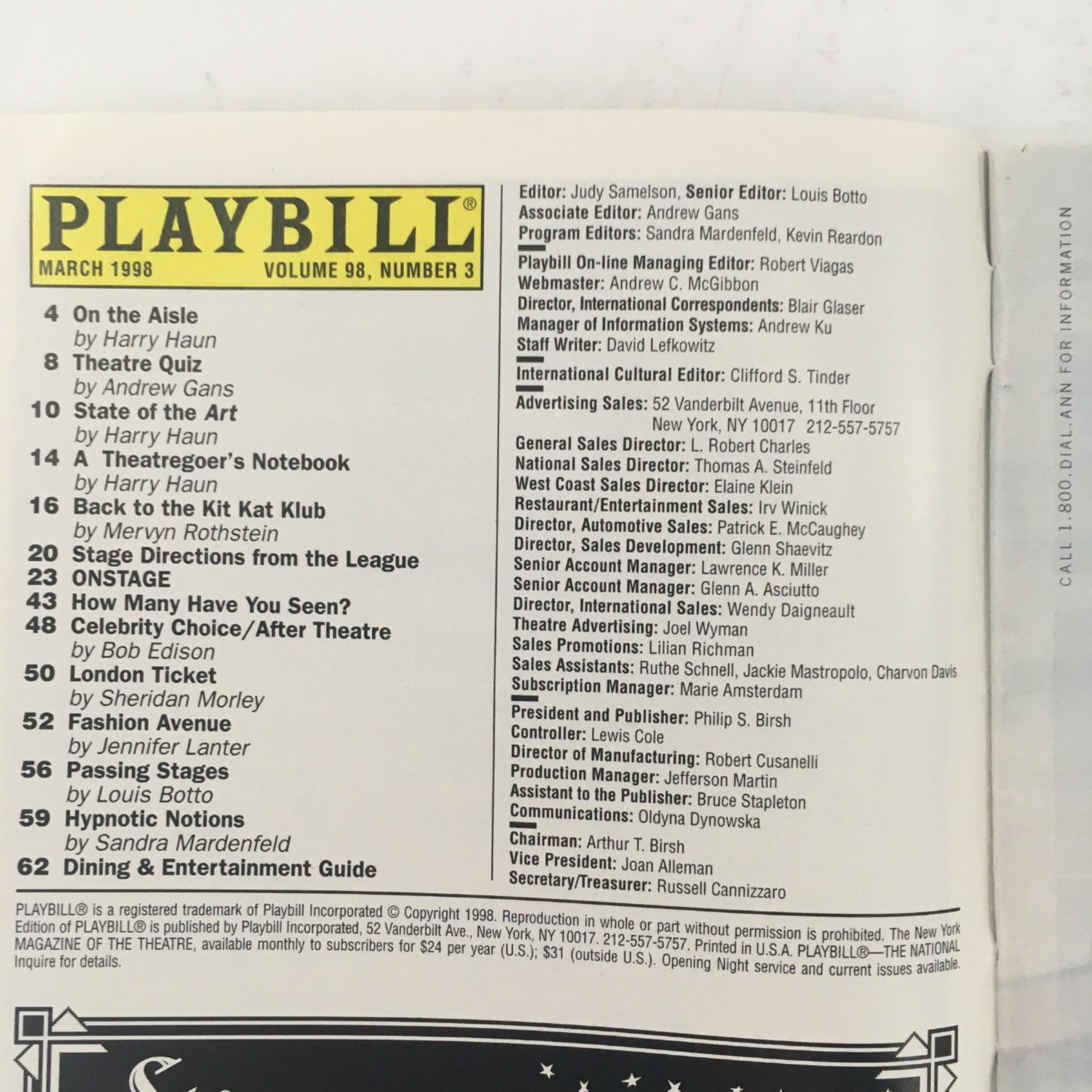 1998 Playbill Jekyll & Hyde by Robin Phillips, Linda Eder at Plymouth Theatre