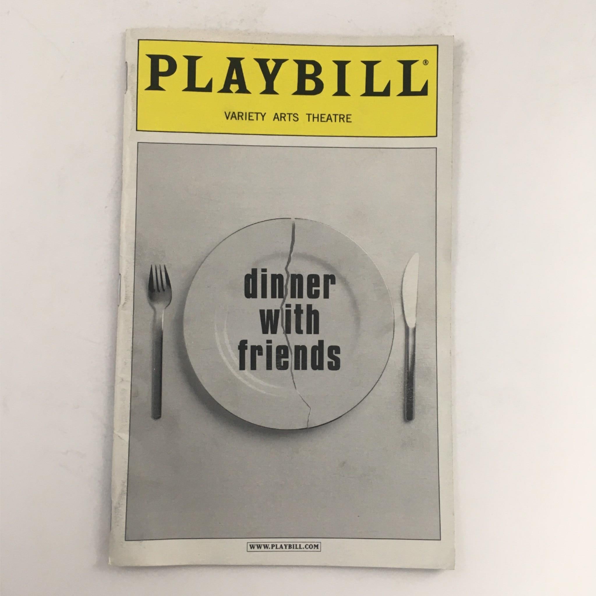 2001 Playbill Dinner with Friends by Donald Margulies at Variety Arts Theatre