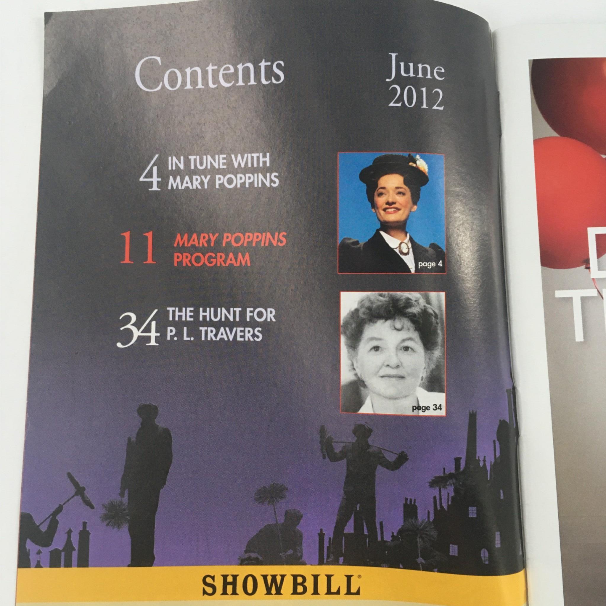 2012 Showbill Mary Poppins by Cameron Mackintosh at New Amsterdam Theatre VG