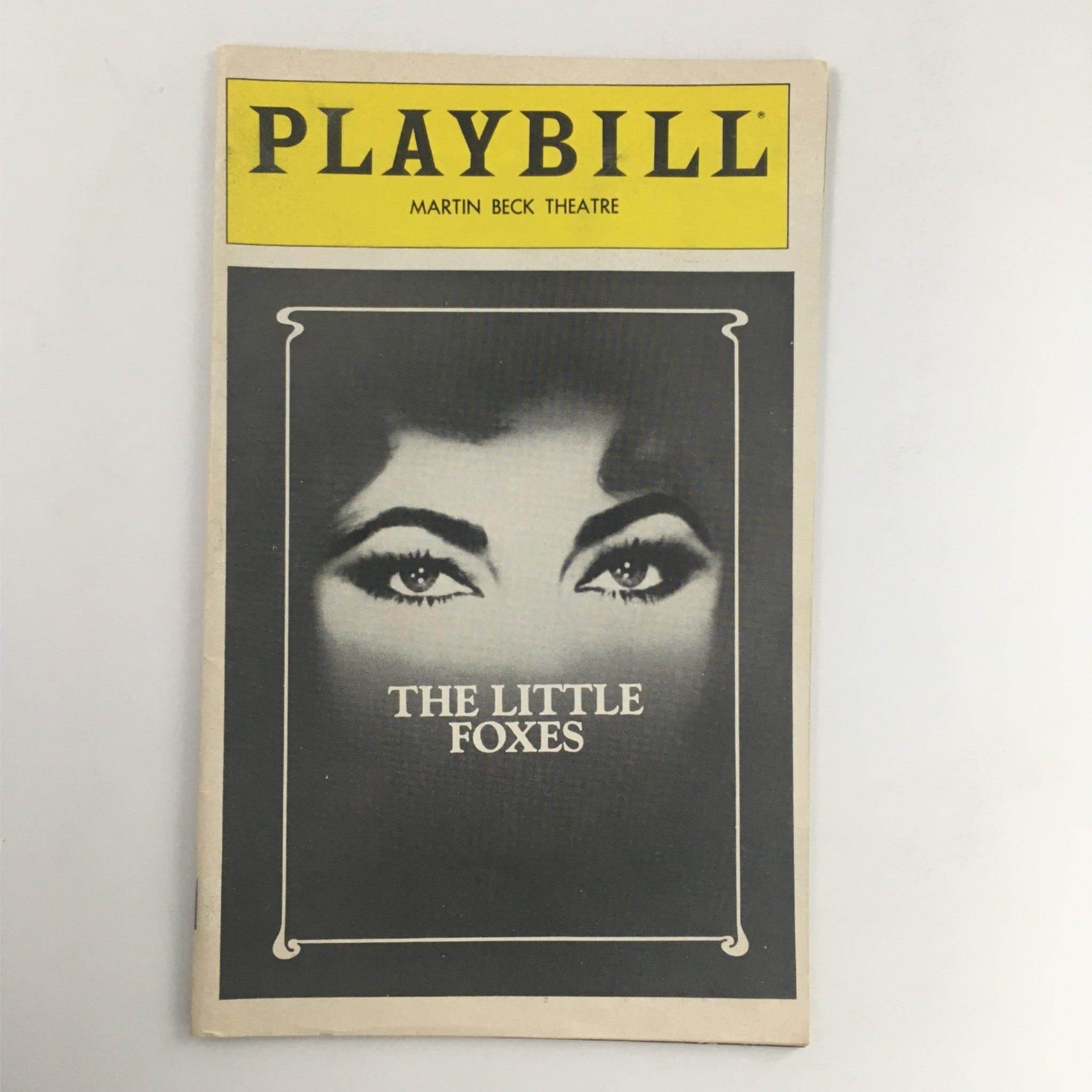 1981 Playbill The Little Foxes by Lillian Hellman at Martin Beck Theatre VG