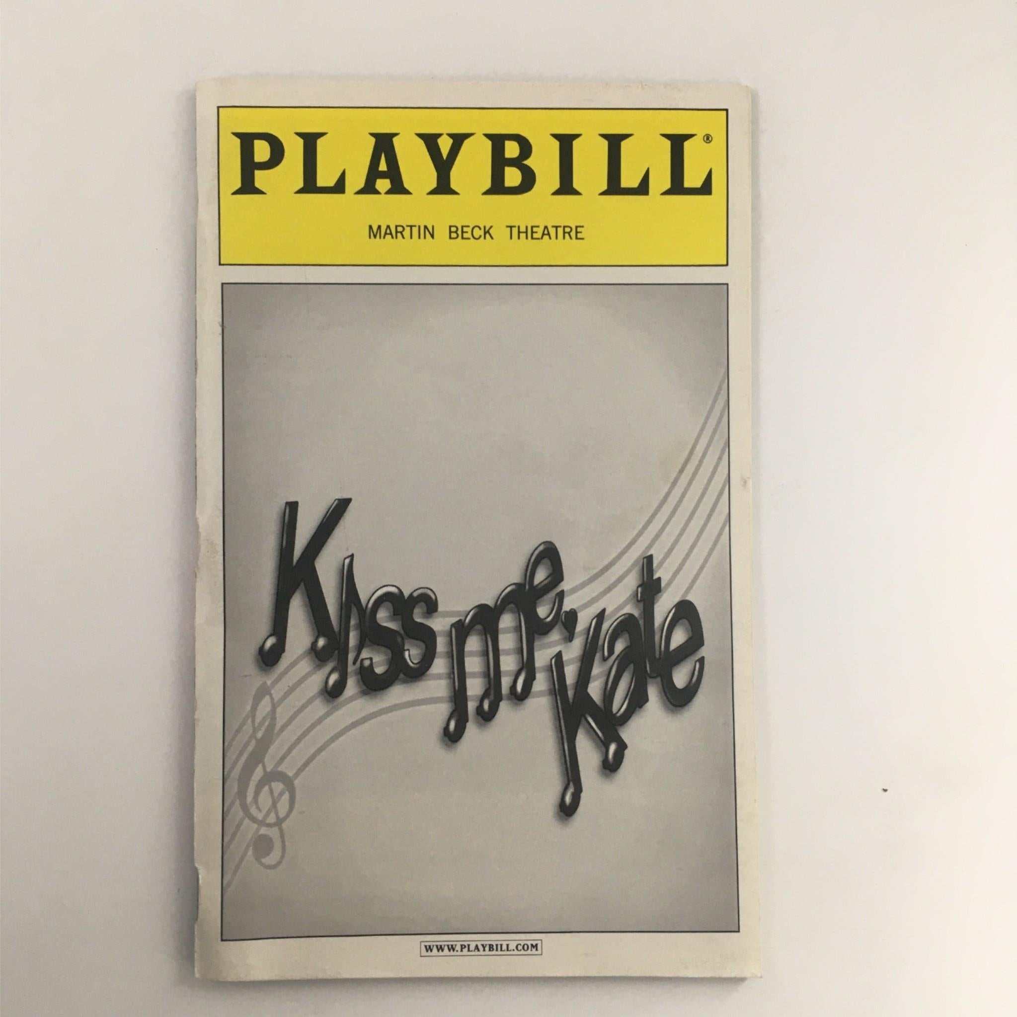 2000 Playbill Kiss Me, Kate by Michael Blakemore at Martin Beck Theatre VG