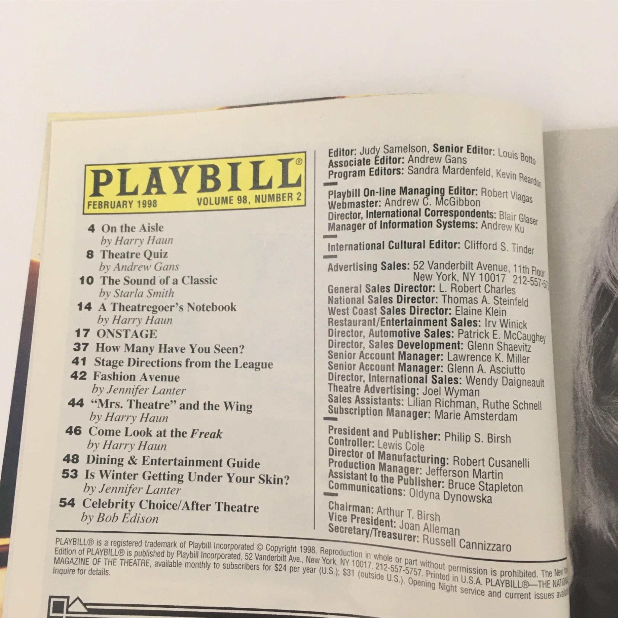 1998 Playbill Ballet Nacional de Cuba by Alicia Alonso, Oscar Perez VG