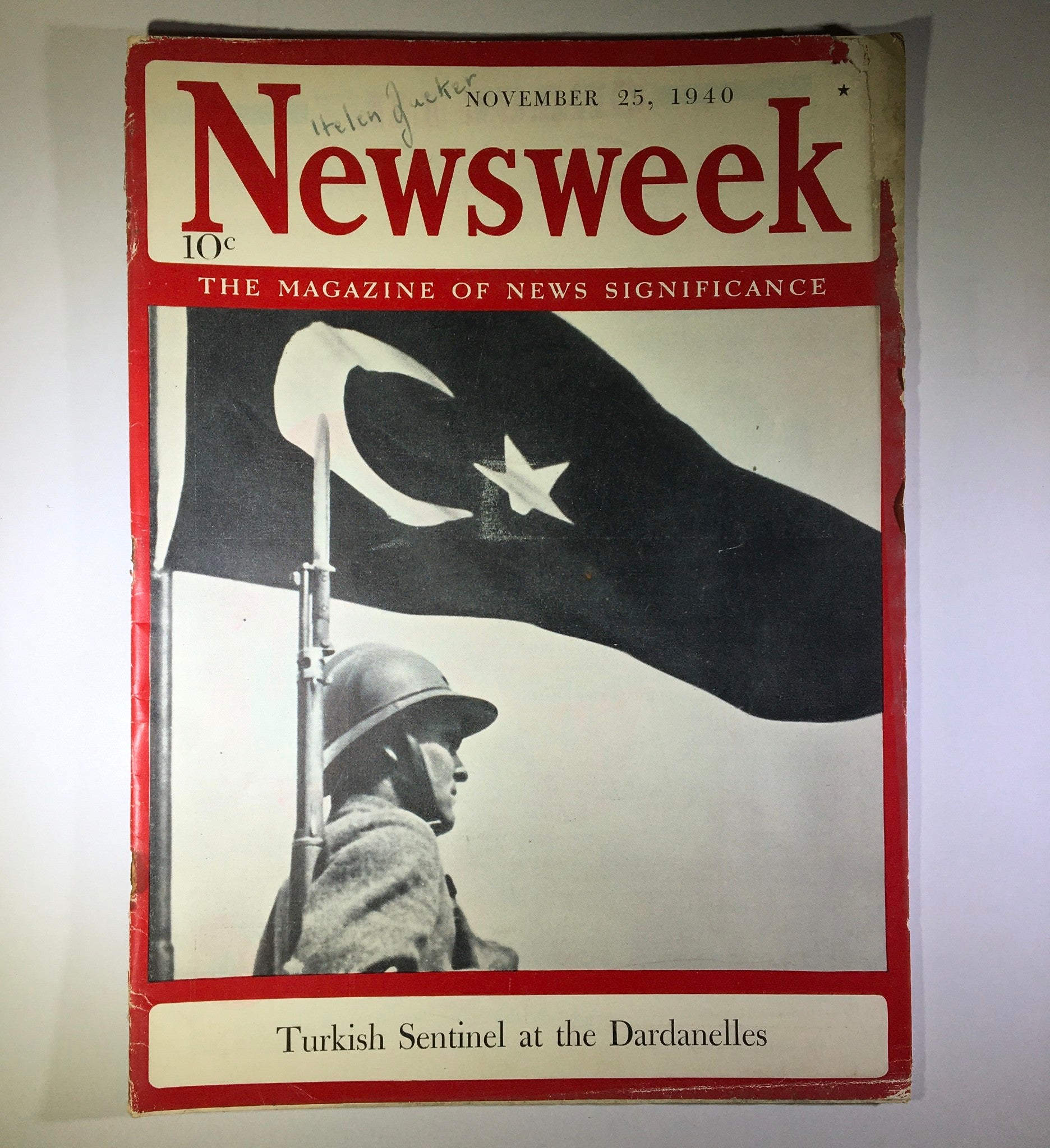 Newsweek Magazine November 25, 1940 Turkish Sentinel at the Dardanelles