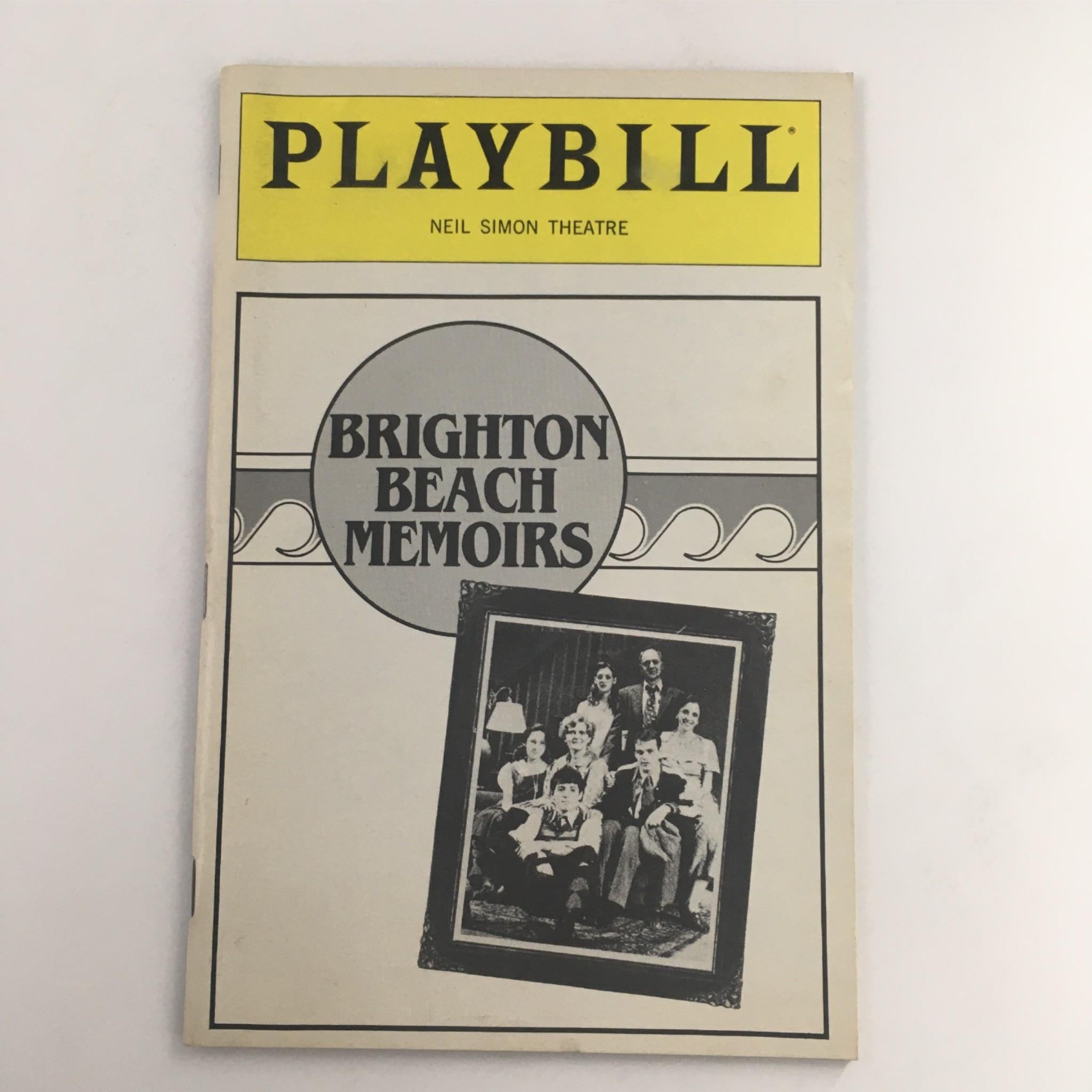 1983 Playbill Brighton Beach Memoirs by Gene Saks at Neil Simo Theatre VG