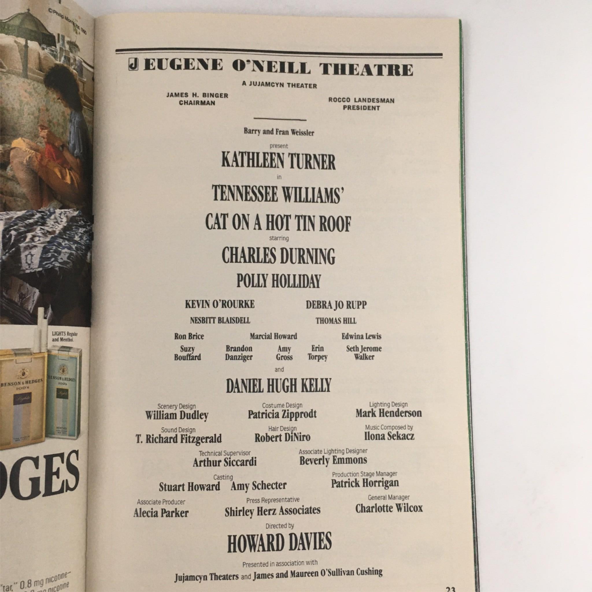 1990 Playbill Tennessee Williams' Cat On A Hot Tin Roof by Howard Davies VG