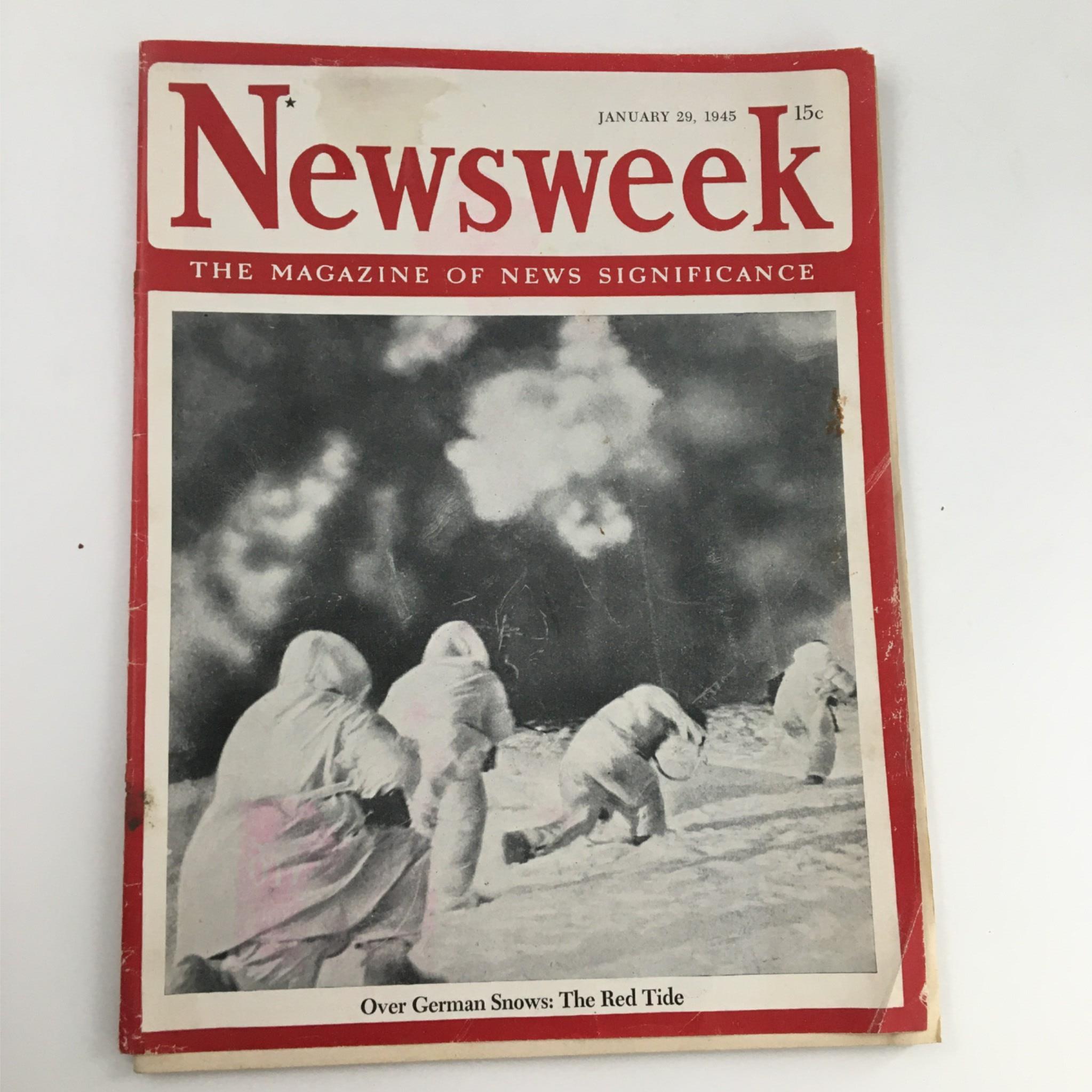 Newsweek Magazine January 29, 1945 Over German Snows: The Red Tide