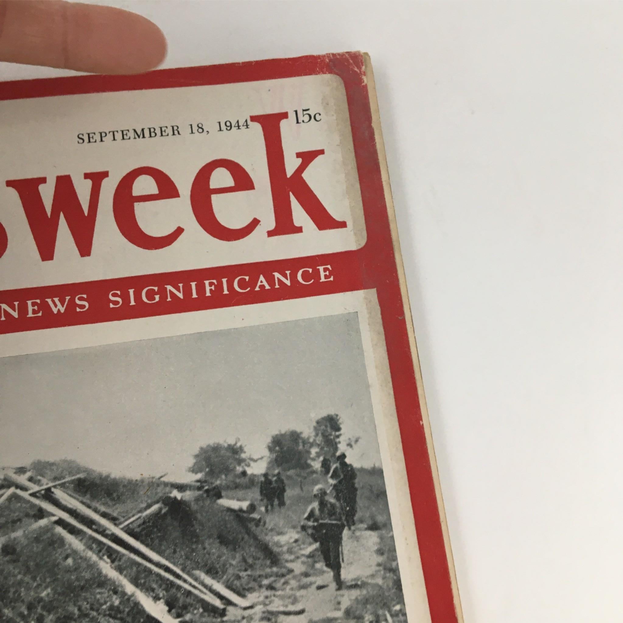 Newsweek Magazine September 18, 1944 Battle for the Strongpoints Opens in West