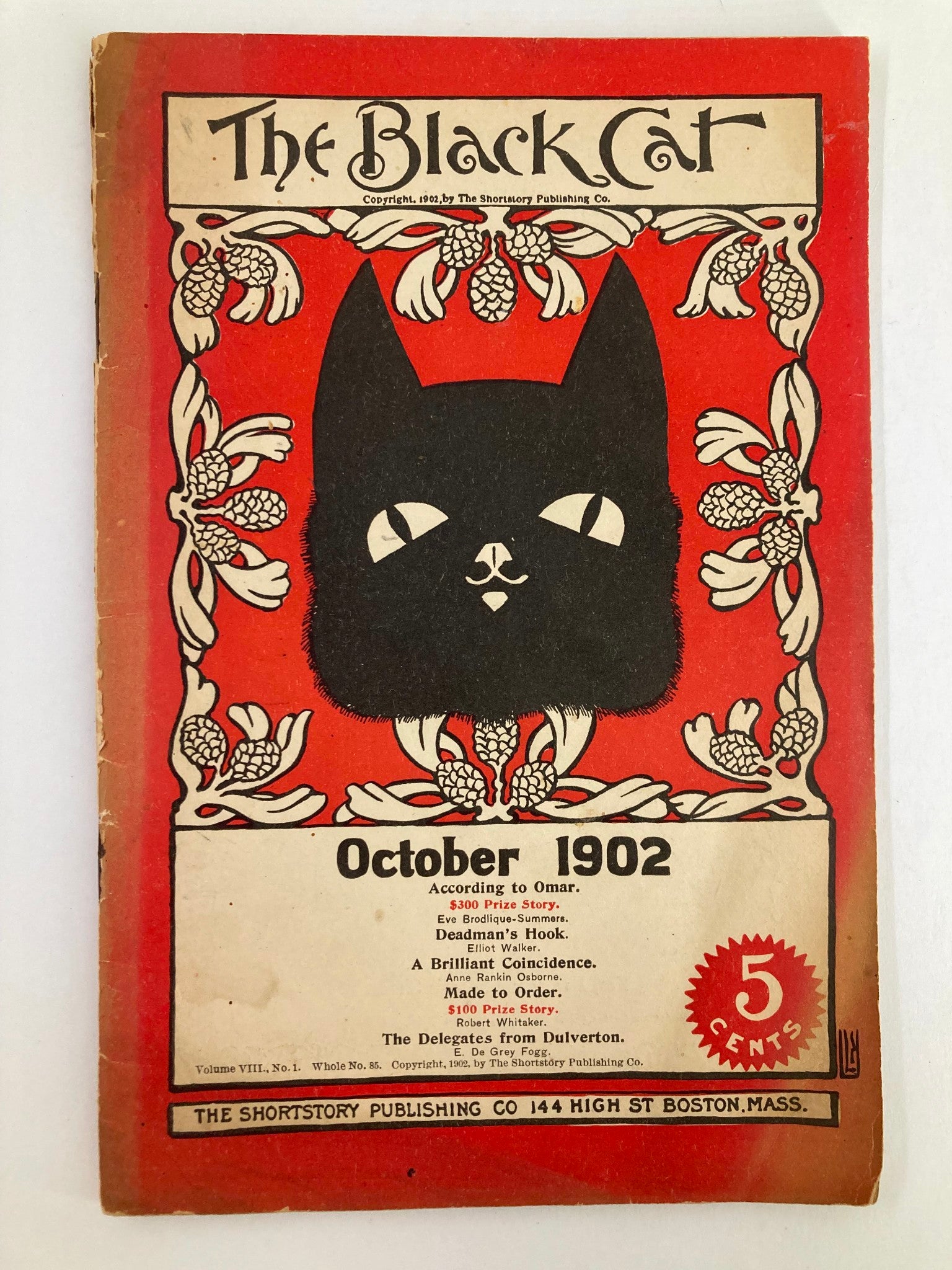 VTG The Black Cat Magazine October 1902 The Delegates from Dulverton No Label