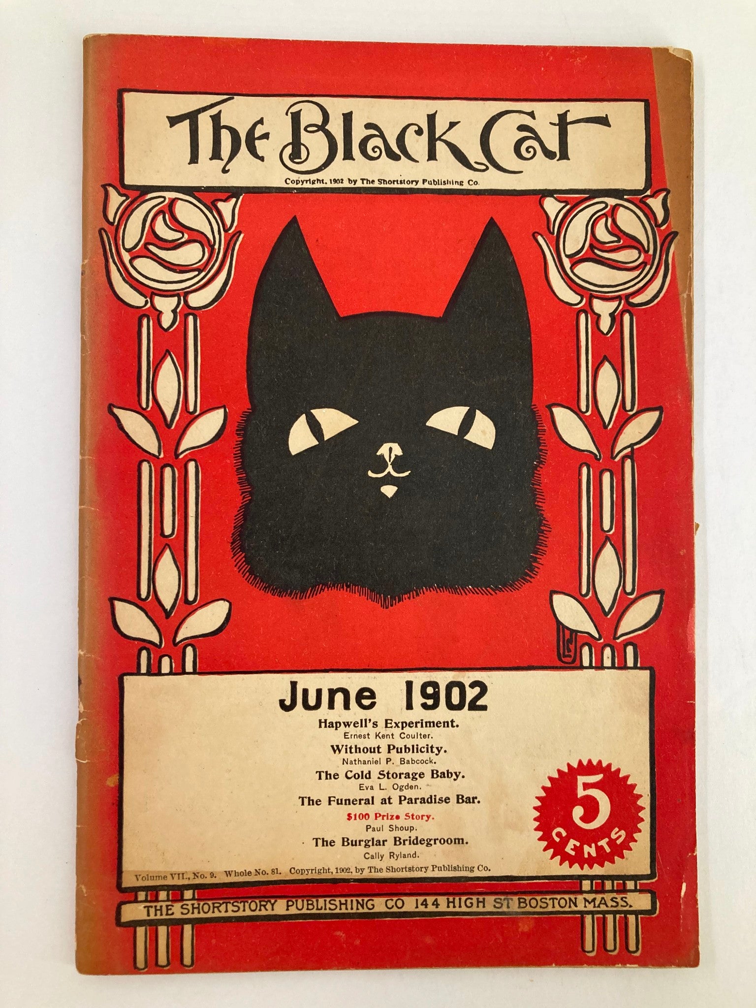 VTG The Black Cat Magazine June 1902 The Funeral at Paradise Bar No Label