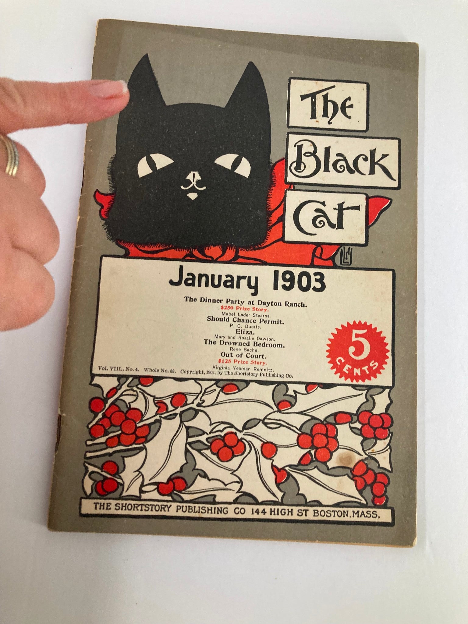 VTG The Black Cat Magazine January 1903 Should Chance Permit No Label