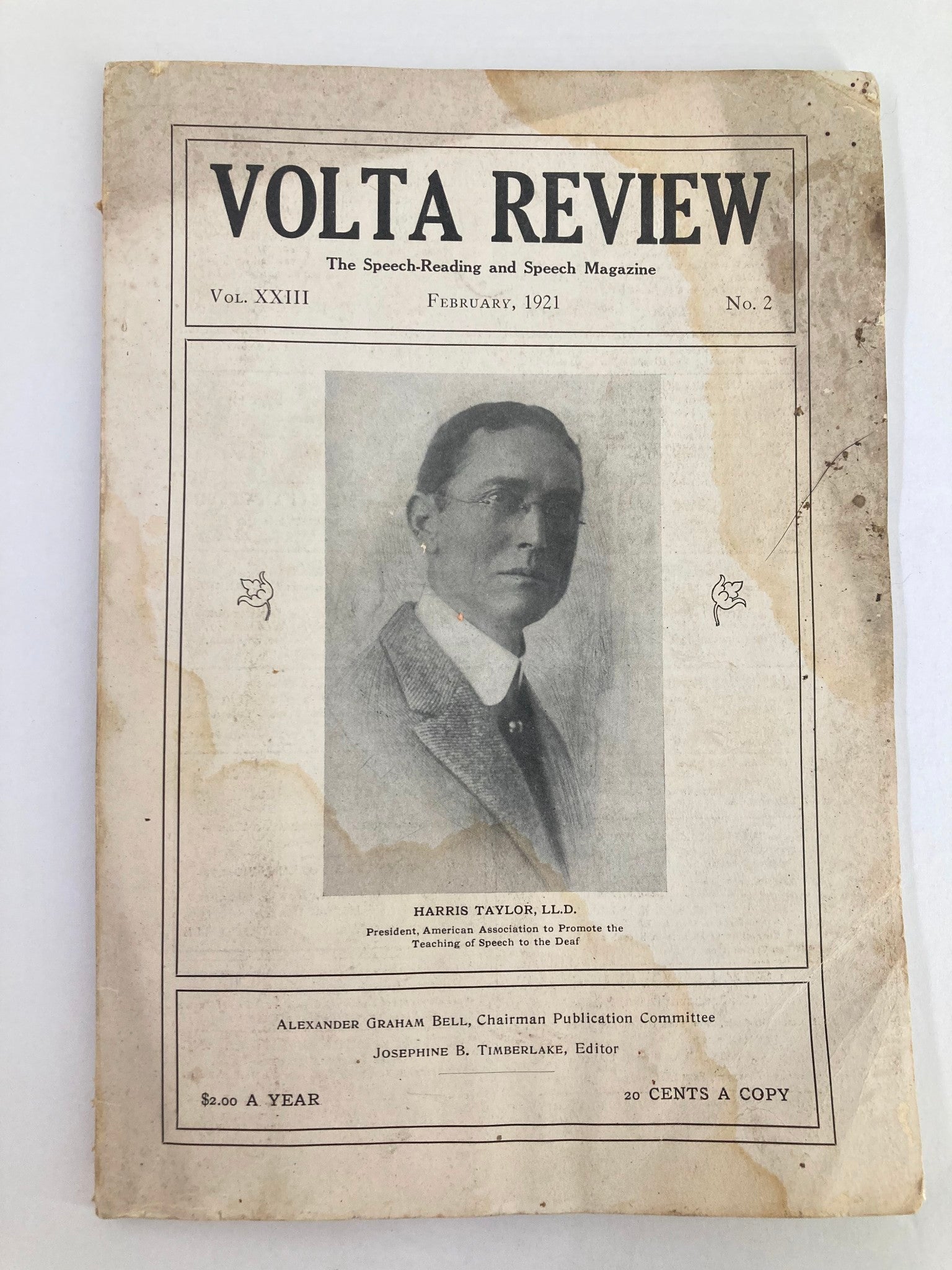 VTG Volta Review Magazine February 1921 Vol 23 #2 Harris Taylor, LL. D. No Label