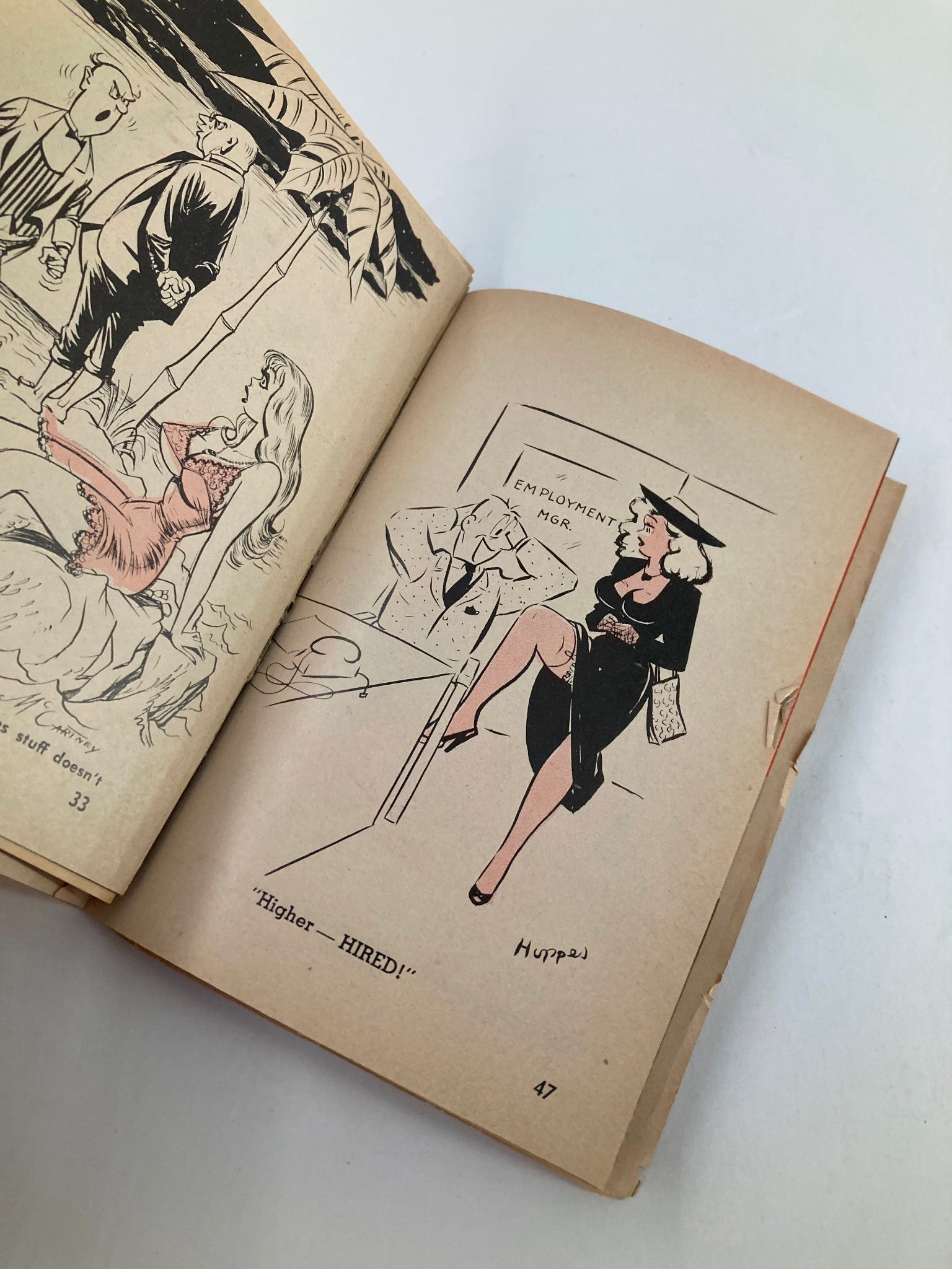 Interior page of the May 1958 Chicks and Chuckles Magazine, showcasing vintage illustrations and humorous scenes.