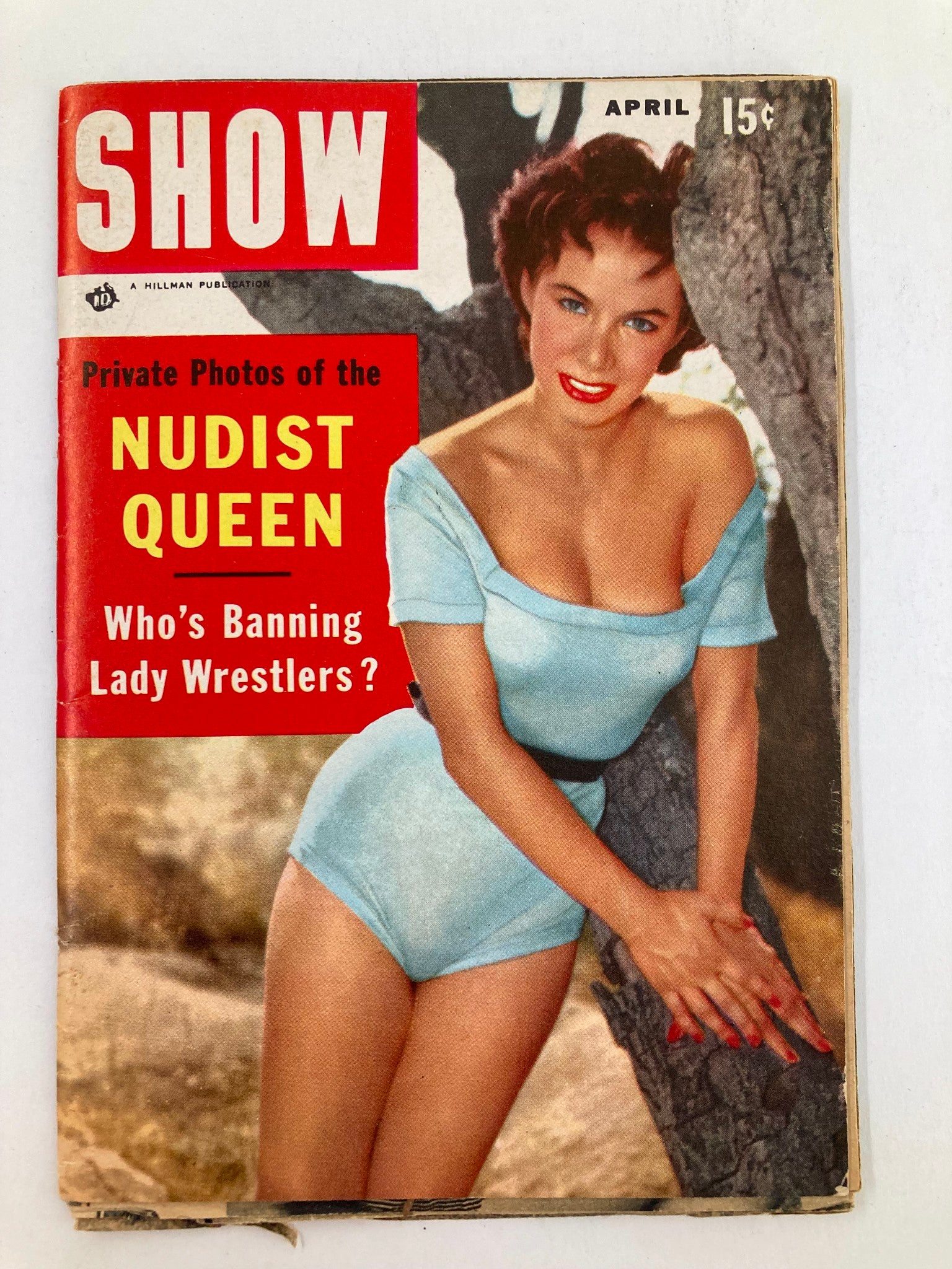 VTG Show Magazine April 1950s Nudist Queen & Banning Lady Wrestlers No Label