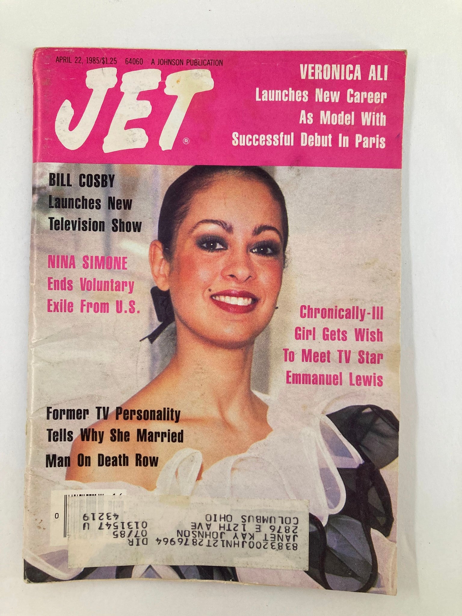 VTG Jet Magazine April 22 1985 Vol 68 #6 Veronica Ali Successful Debut in Paris