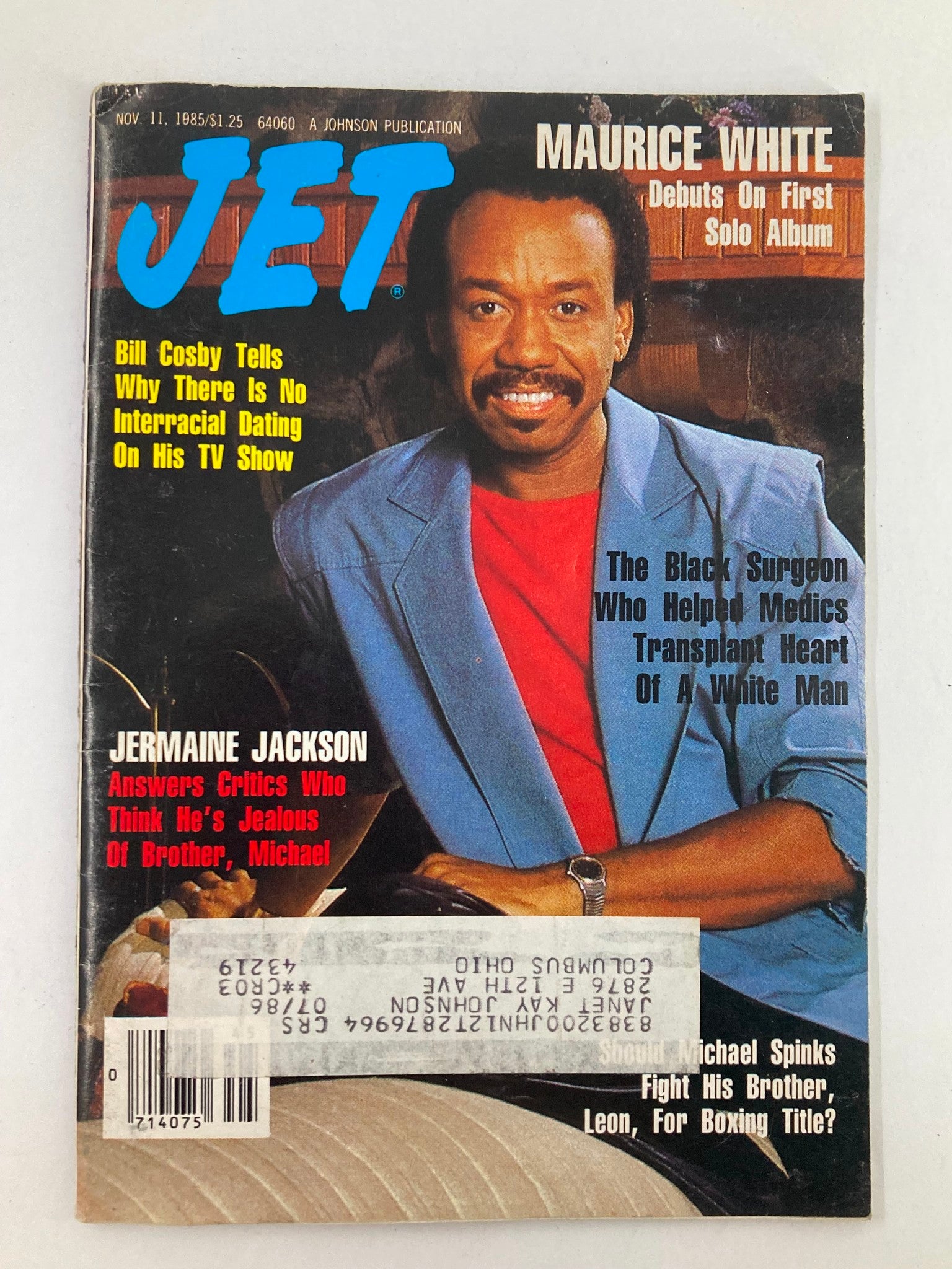 VTG Jet Magazine November 11 1985 Vol 69 #9 Maurice White First Solo Album