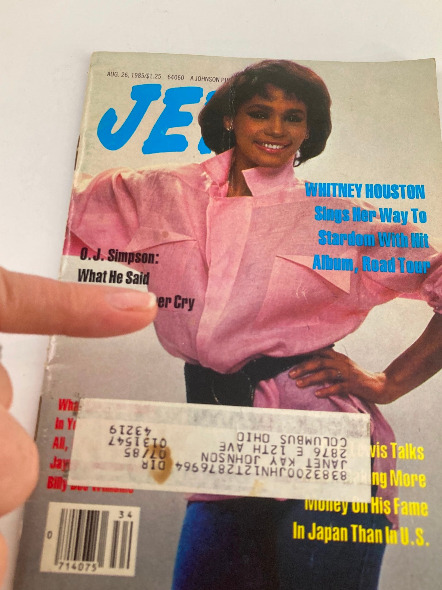 VTG Jet Magazine August 26 1985 Vol 68 #24 Whitney Houston Hit Album Road Tour